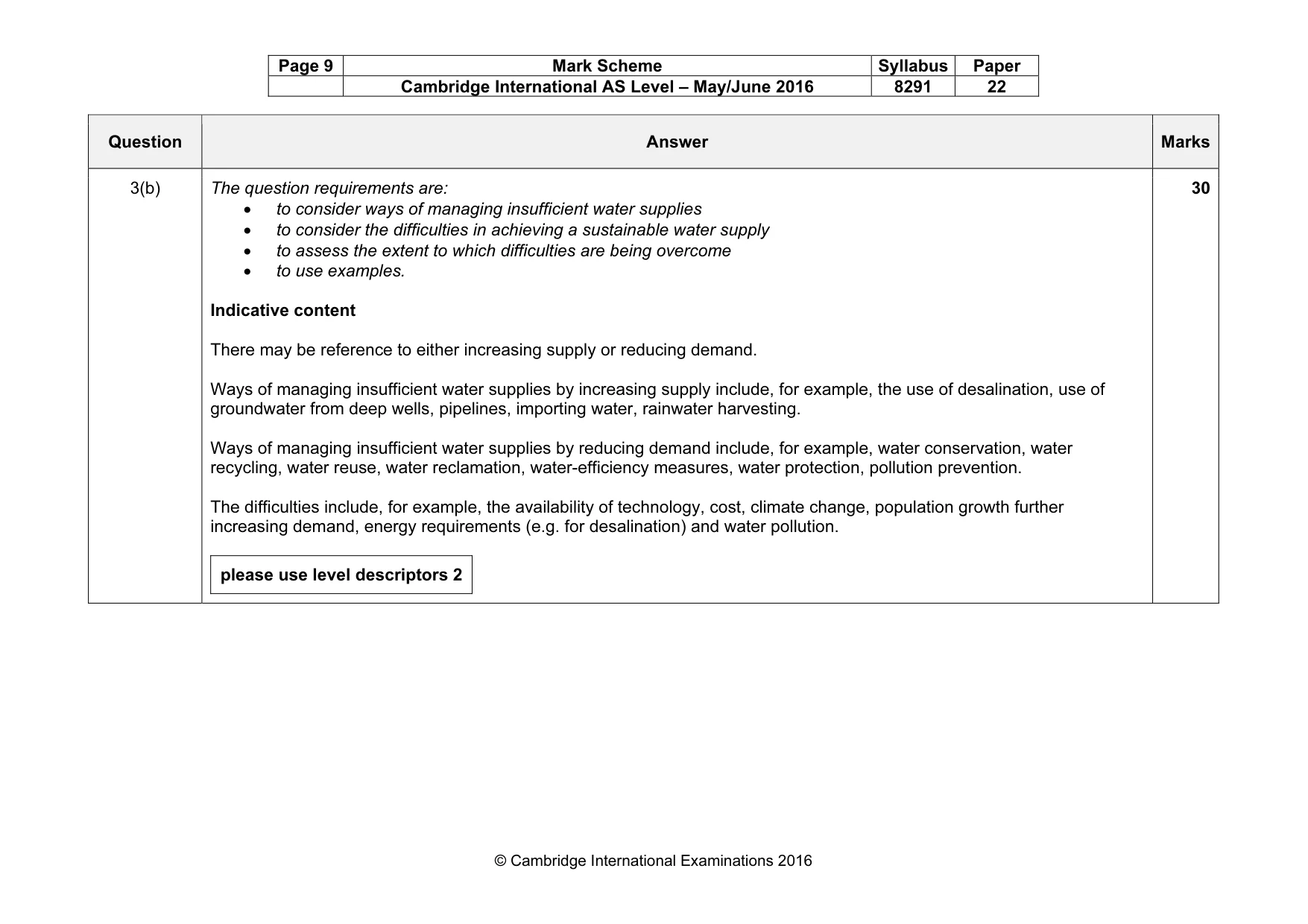 Mark scheme, page 9 of 17