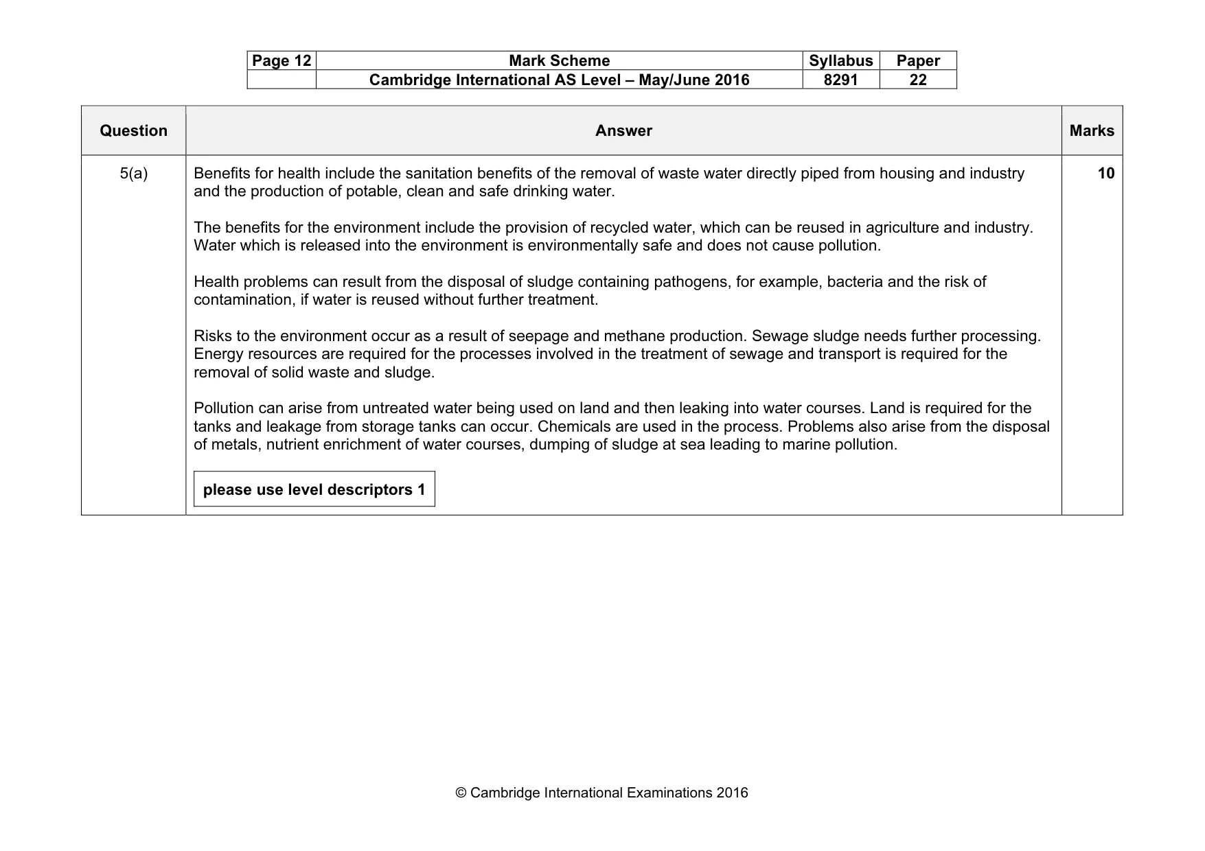 Mark scheme, page 12 of 17