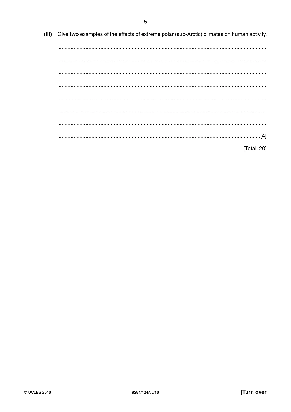 Cambridge A Level Environmental Management (AS only) 8291 2016 May/June Paper 1 · Variant 2 question paper, page 5 of 12