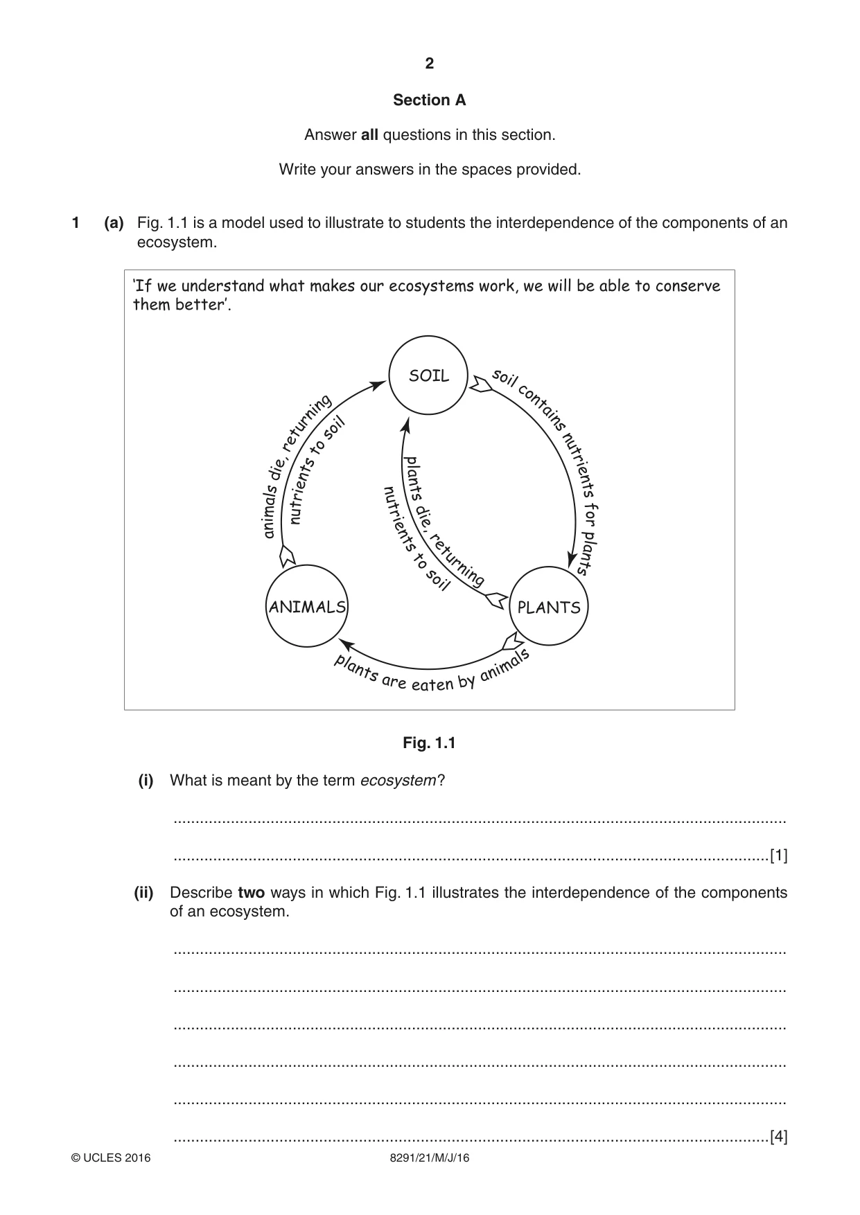Cambridge A Level Environmental Management (AS only) 8291 2016 May/June Paper 2 · Variant 1 question paper, page 2 of 12
