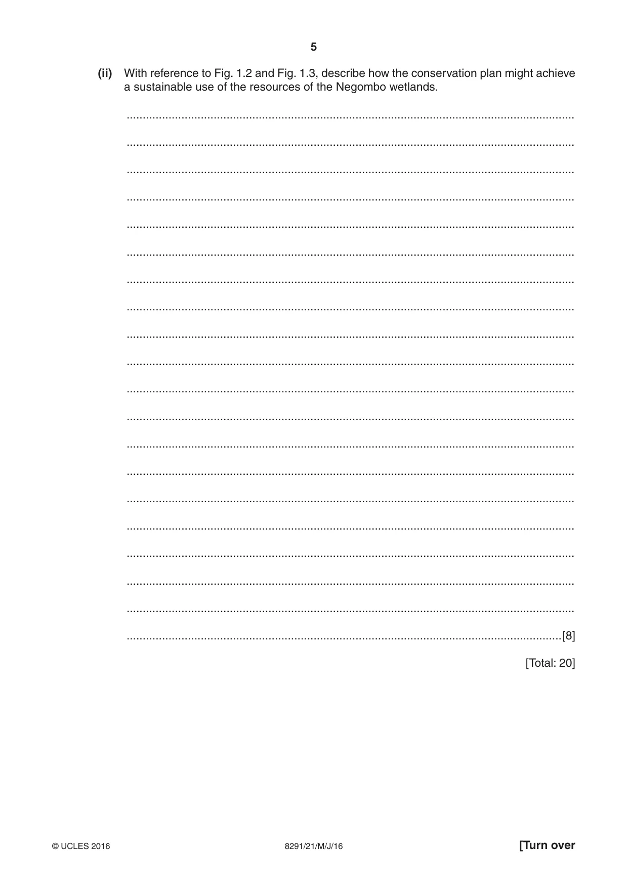 Cambridge A Level Environmental Management (AS only) 8291 2016 May/June Paper 2 · Variant 1 question paper, page 5 of 12