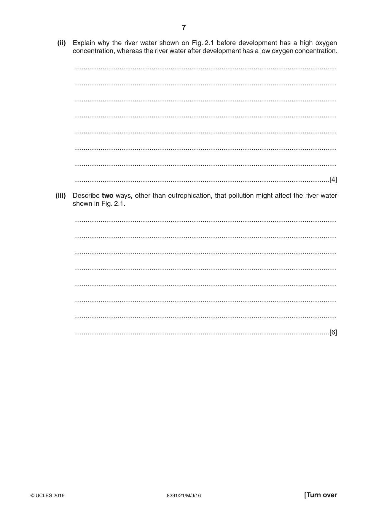 Cambridge A Level Environmental Management (AS only) 8291 2016 May/June Paper 2 · Variant 1 question paper, page 7 of 12