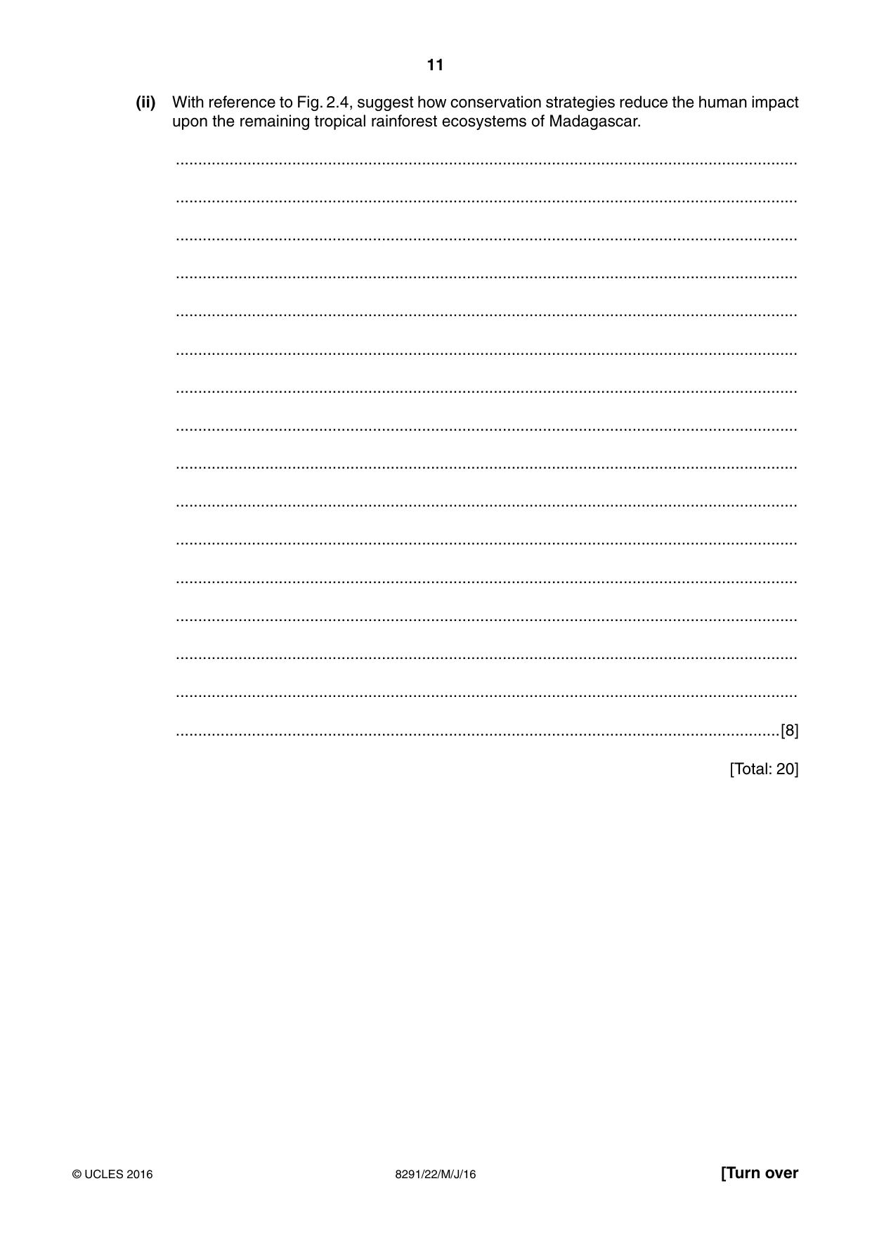 Cambridge A Level Environmental Management (AS only) 8291 2016 May/June Paper 2 · Variant 2 question paper, page 11 of 16