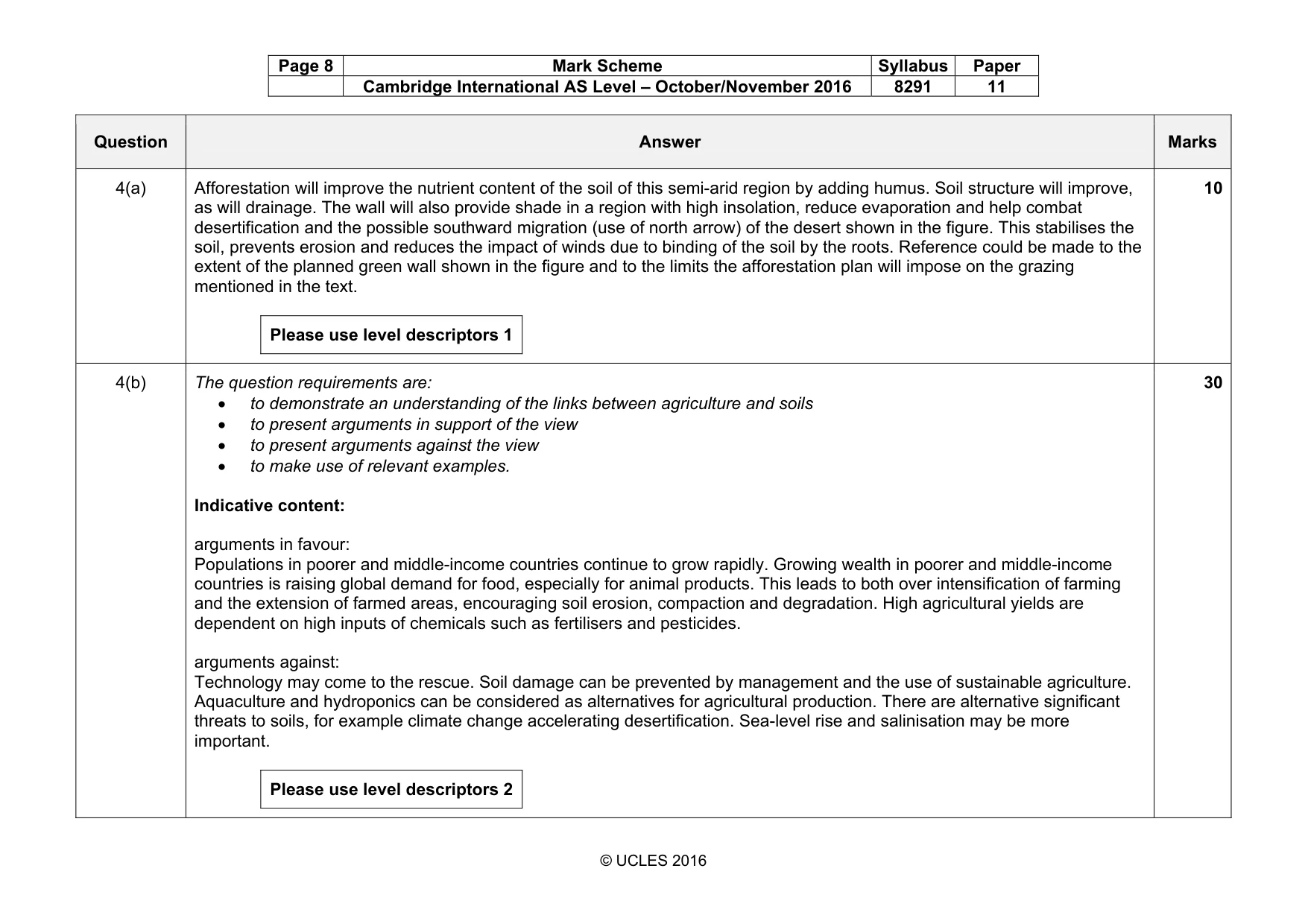 Mark scheme, page 8 of 13