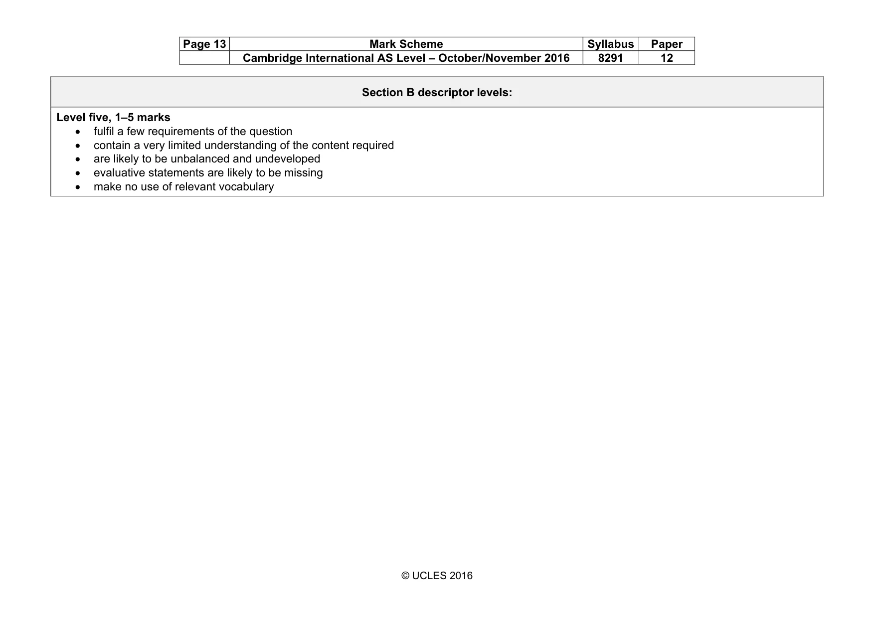 Mark scheme, page 13 of 13