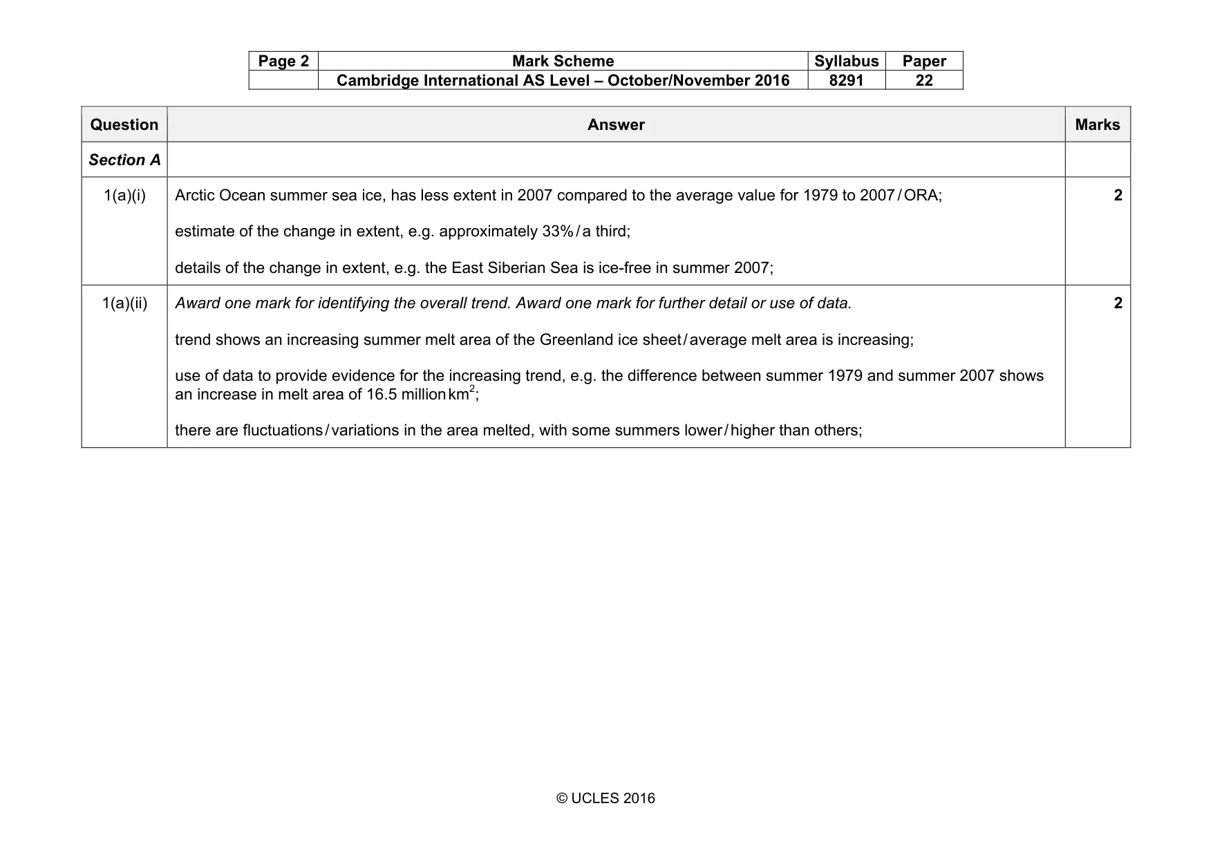 Mark scheme, page 2 of 18