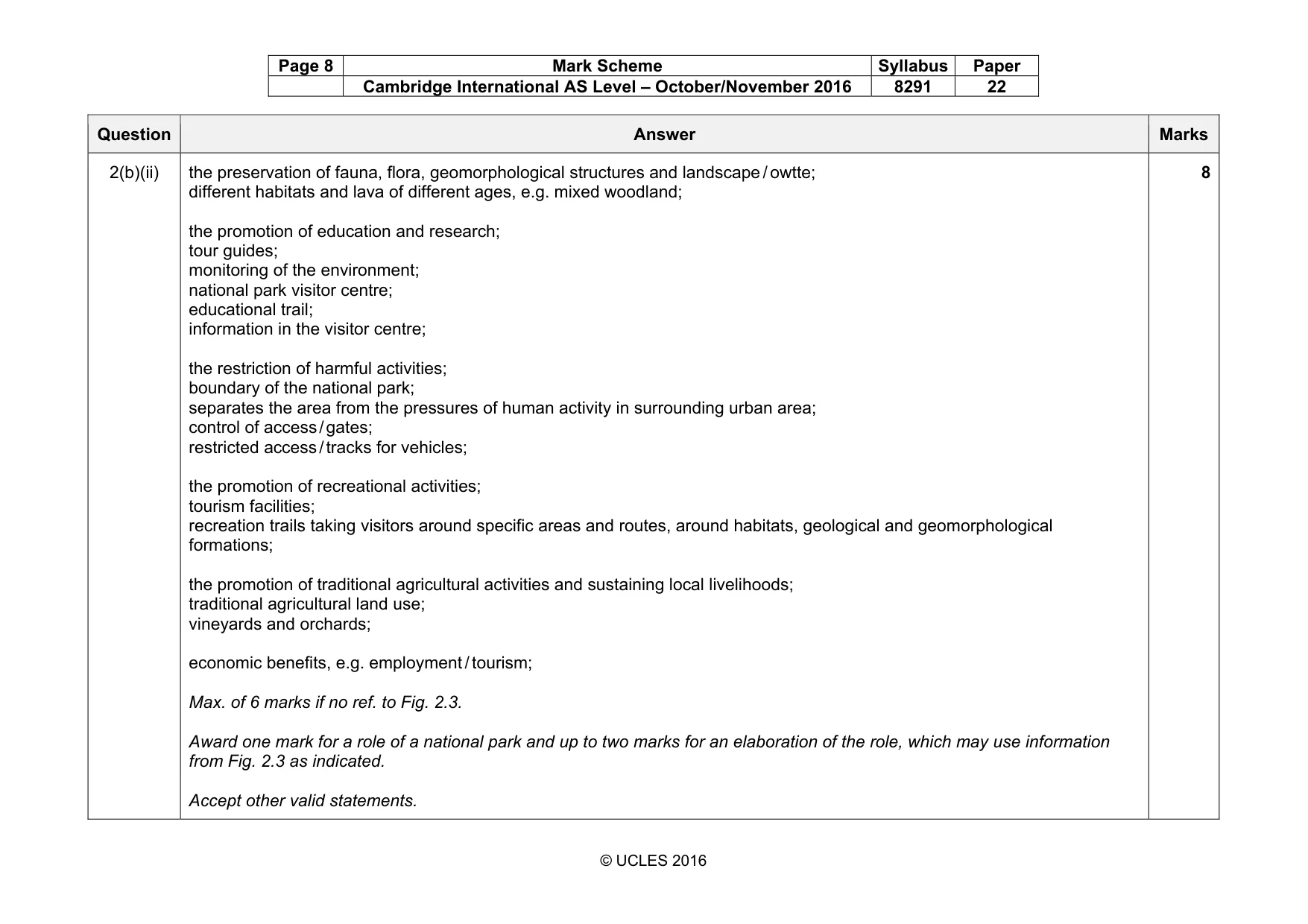 Mark scheme, page 8 of 18