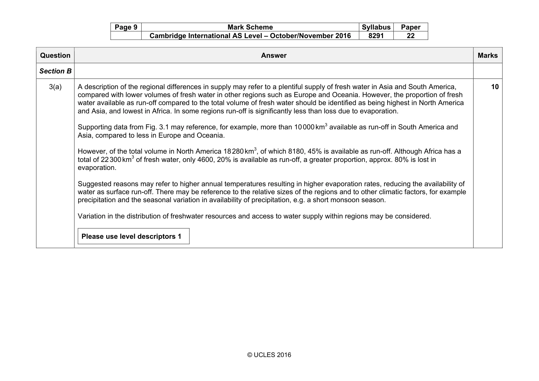 Mark scheme, page 9 of 18