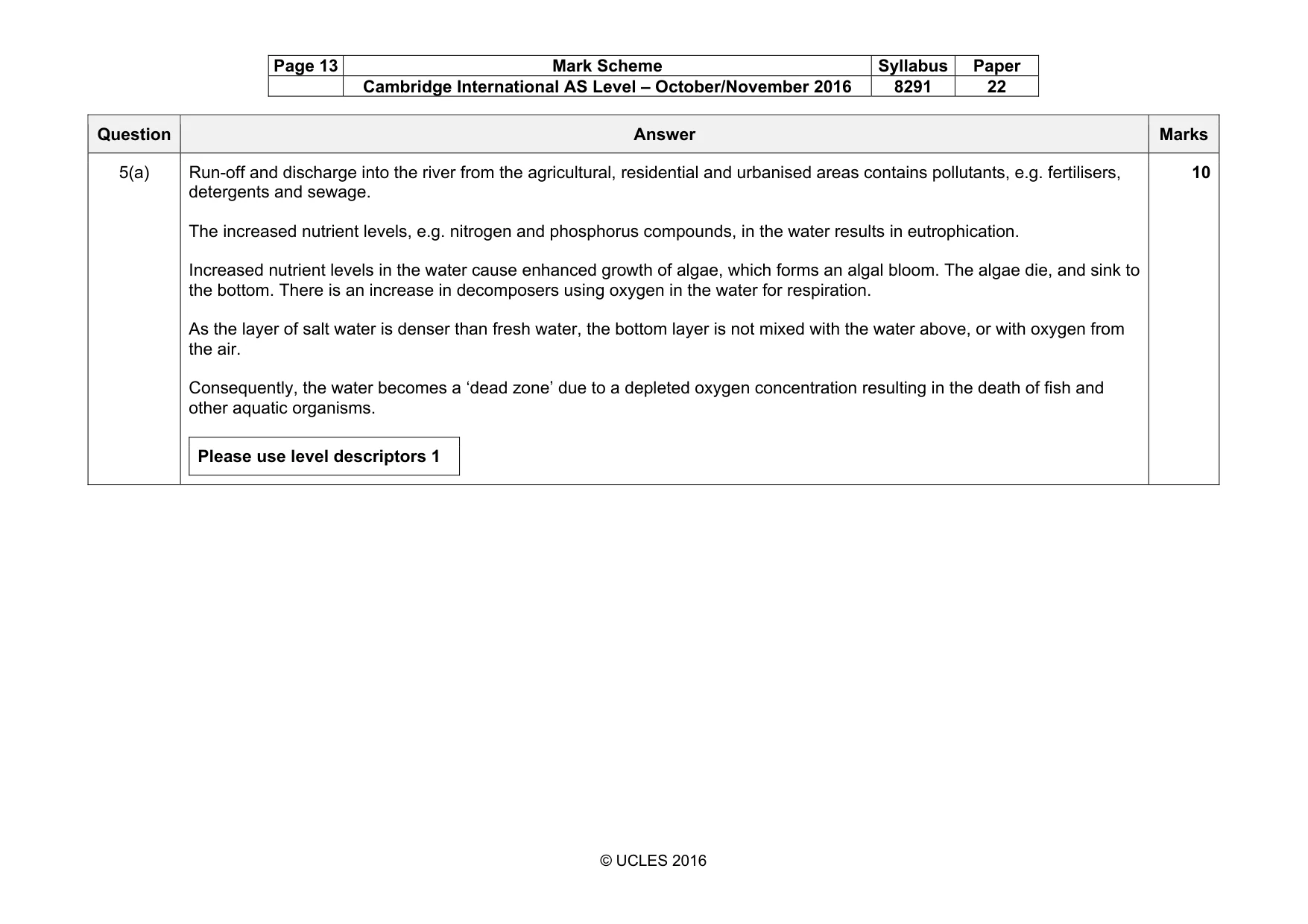 Mark scheme, page 13 of 18