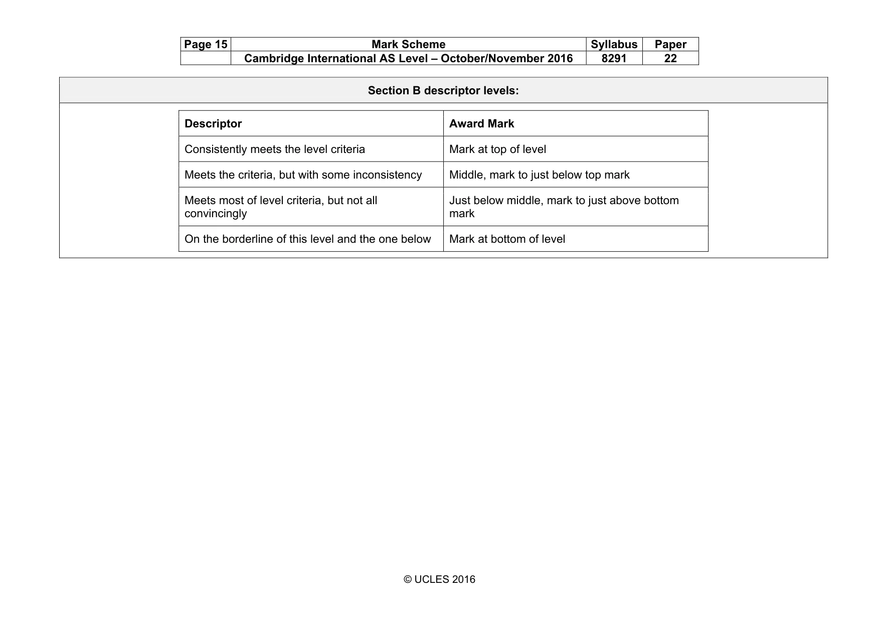 Mark scheme, page 15 of 18