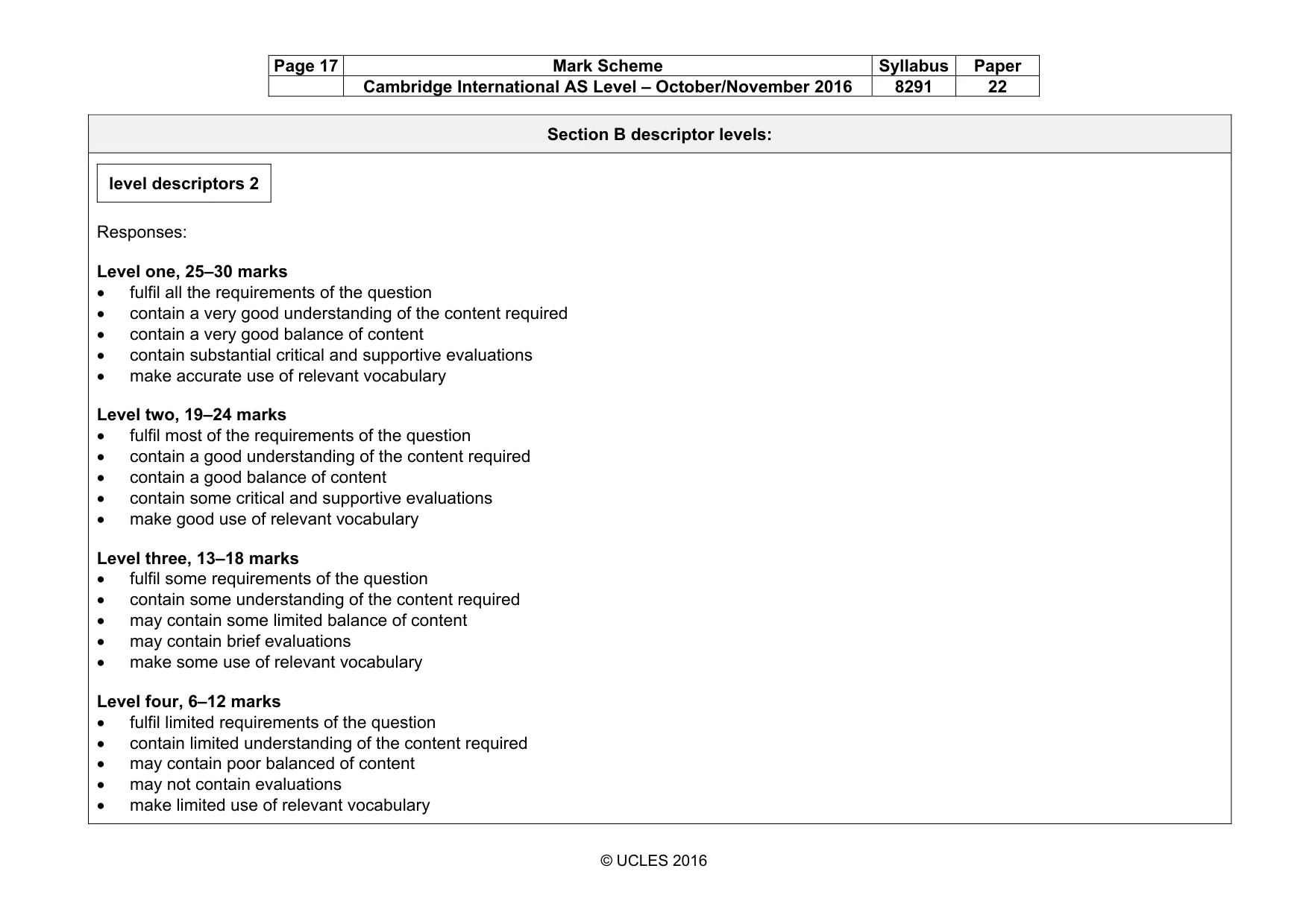 Mark scheme, page 17 of 18