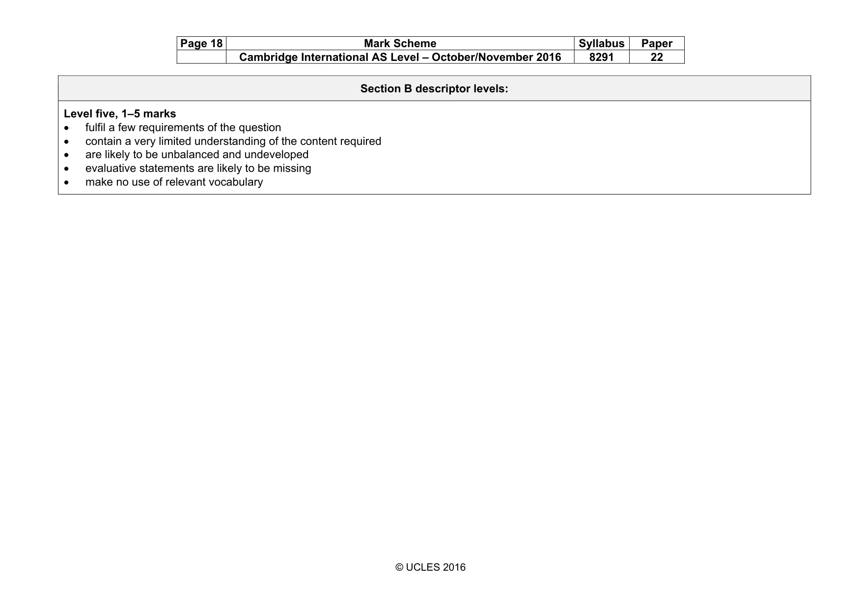 Mark scheme, page 18 of 18