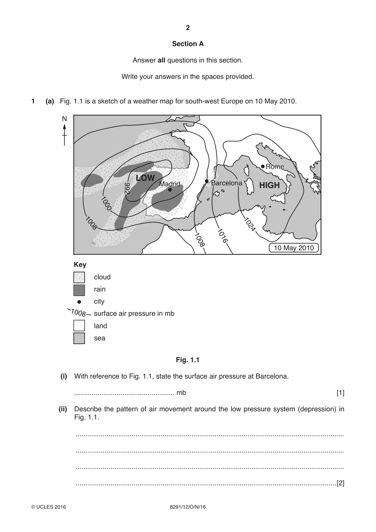 Cambridge A Level Environmental Management (AS only) 8291 2016 Oct/Nov Paper 1 · Variant 2 question paper, page 2 of 12