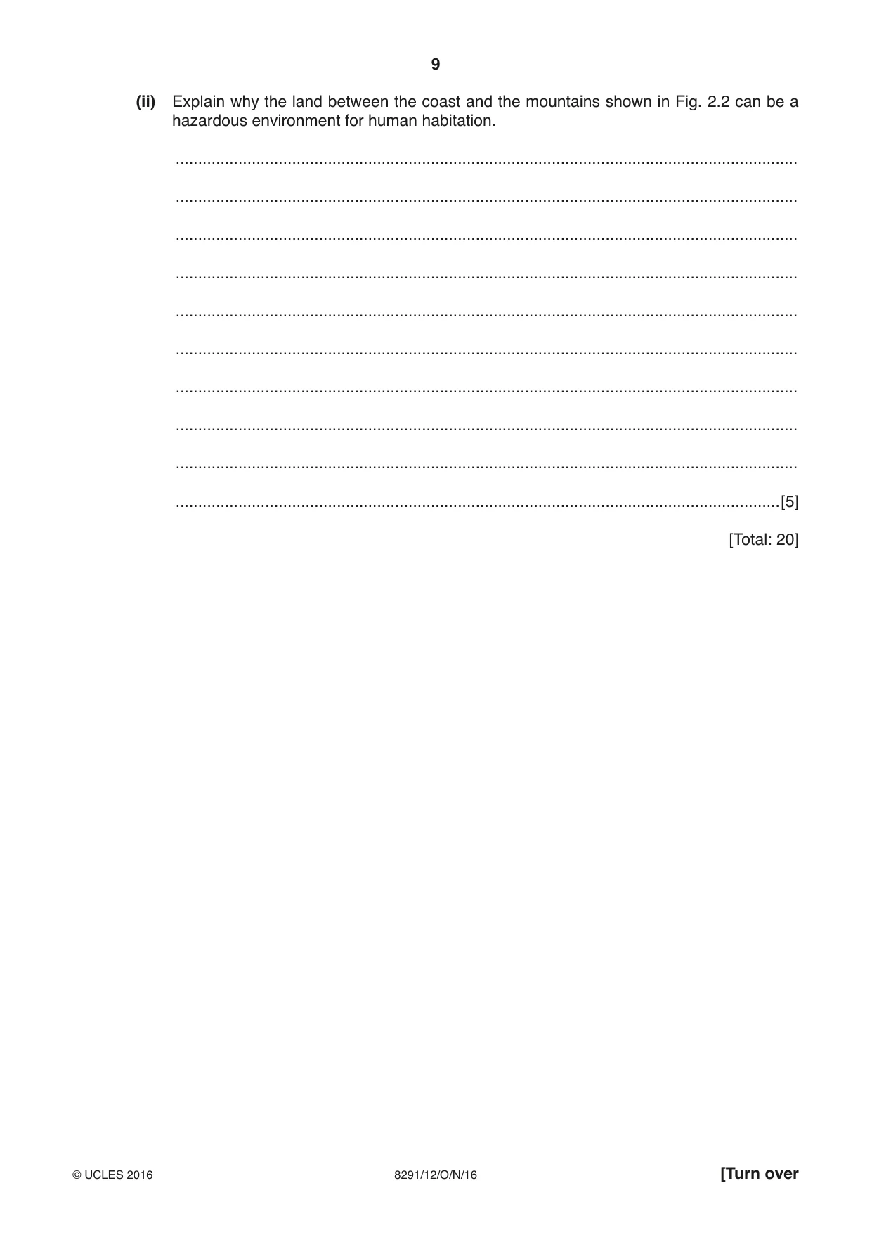 Cambridge A Level Environmental Management (AS only) 8291 2016 Oct/Nov Paper 1 · Variant 2 question paper, page 9 of 12