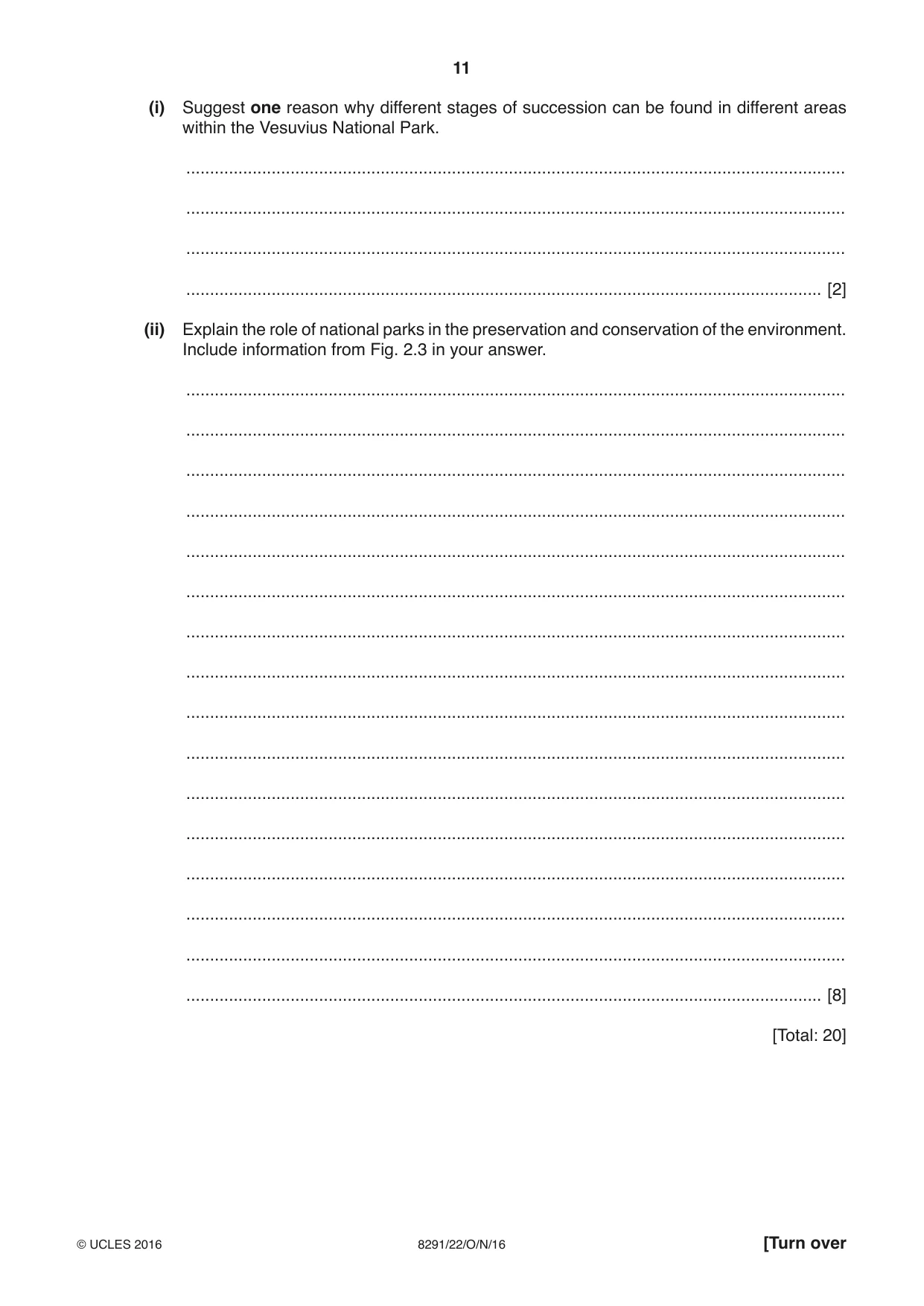 Cambridge A Level Environmental Management (AS only) 8291 2016 Oct/Nov Paper 2 · Variant 2 question paper, page 11 of 16