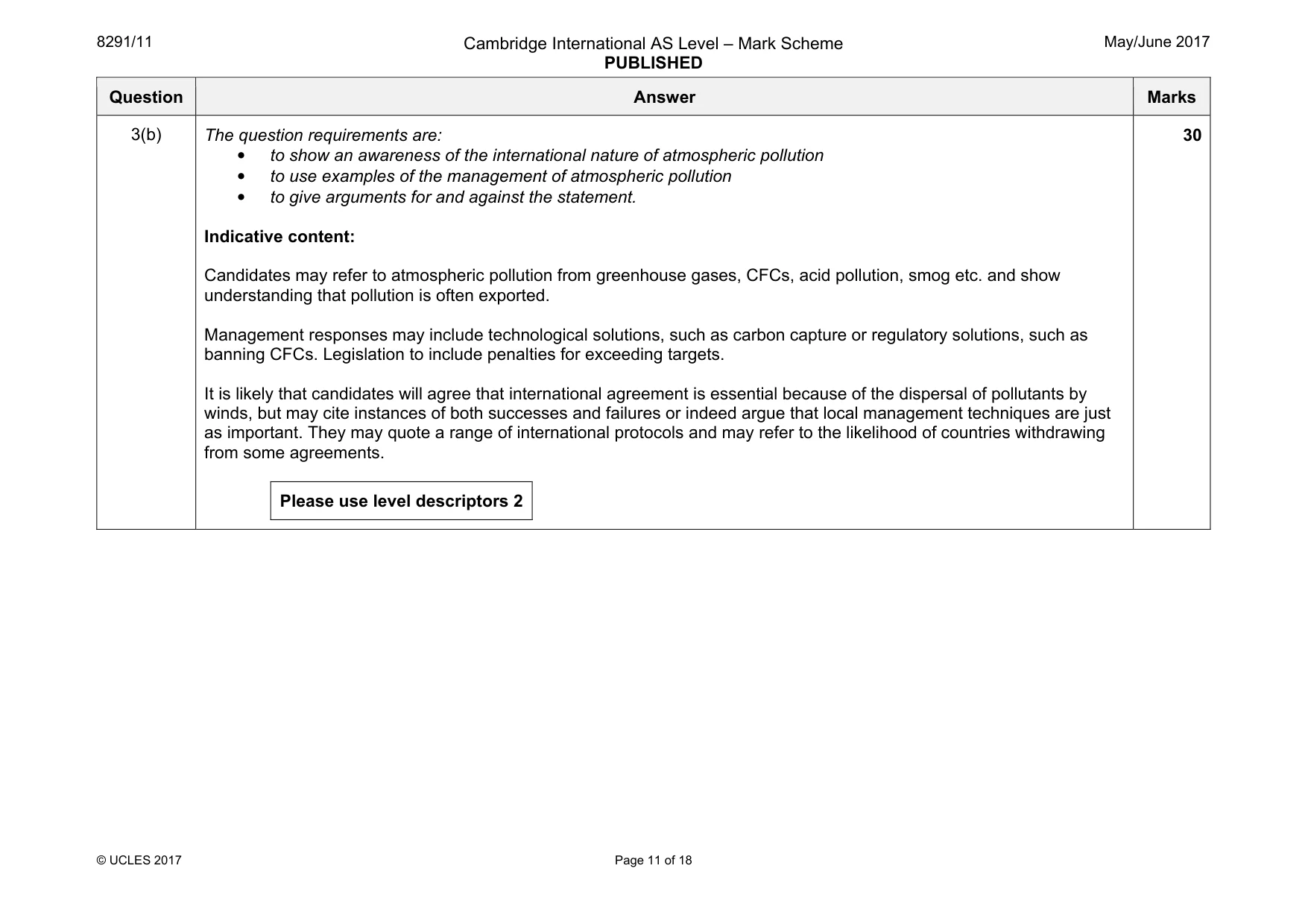 Mark scheme, page 11 of 18