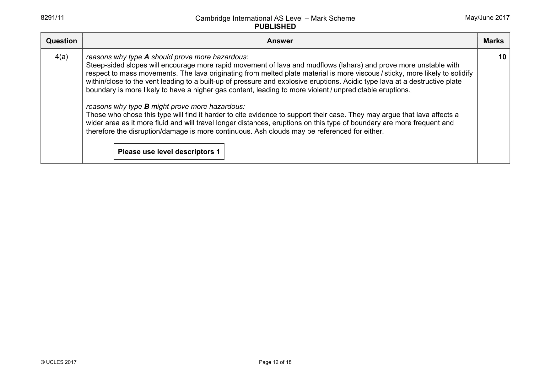 Mark scheme, page 12 of 18