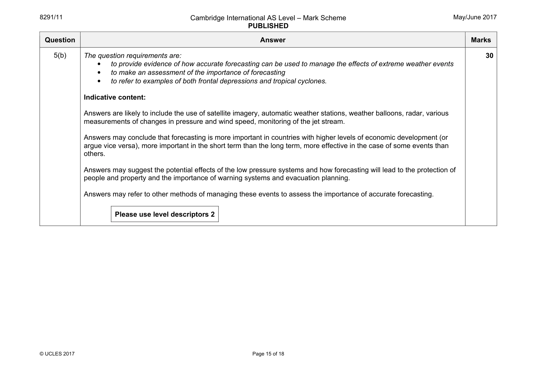 Mark scheme, page 15 of 18