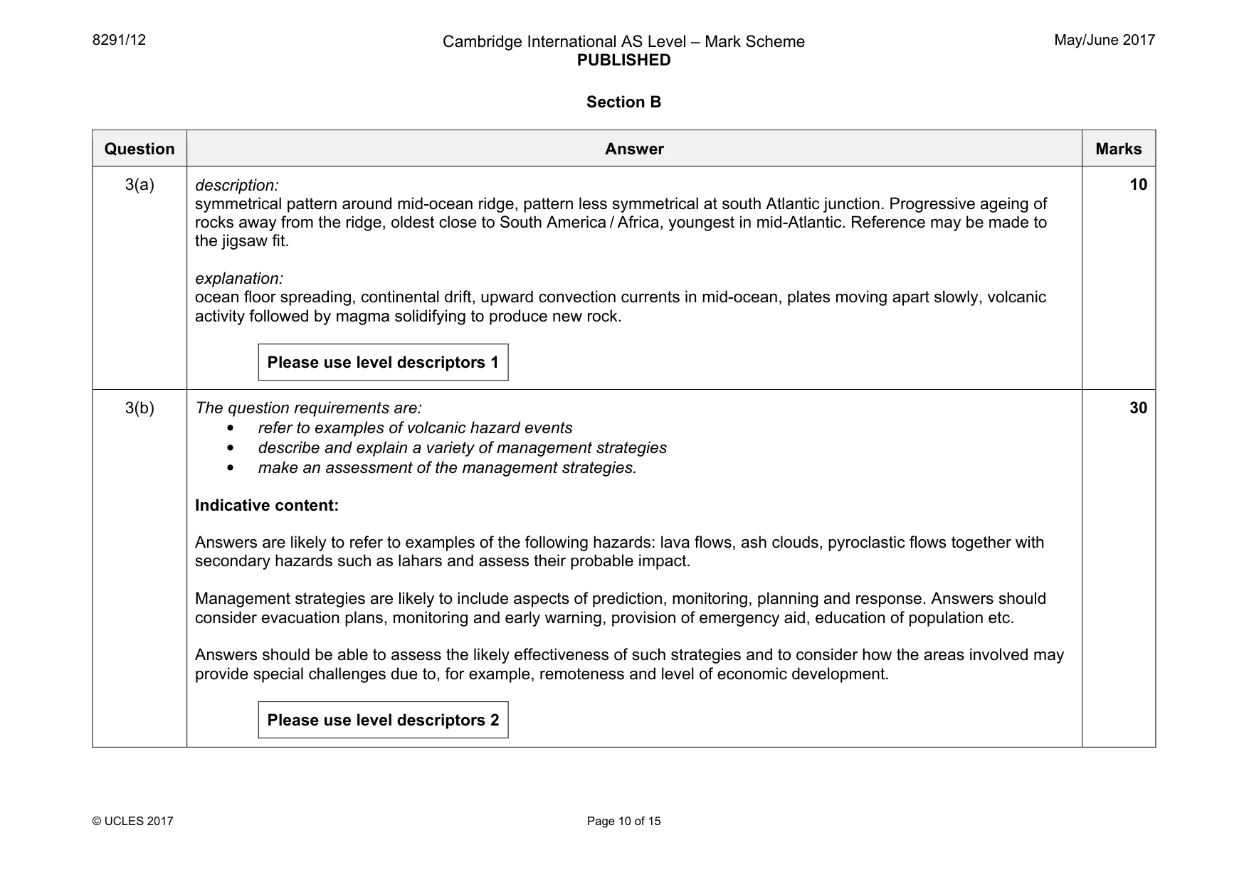 Mark scheme, page 10 of 15