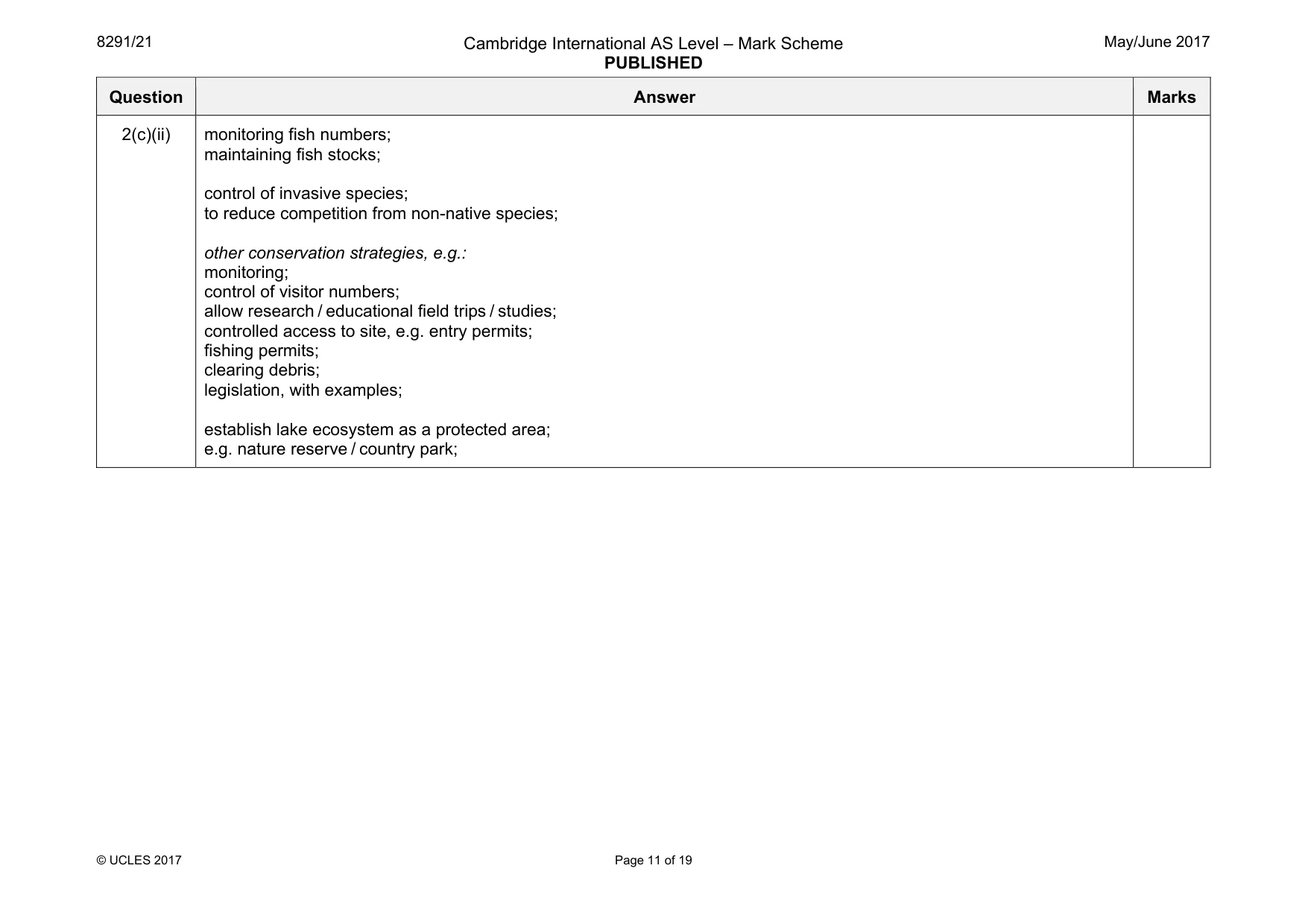 Mark scheme, page 11 of 19