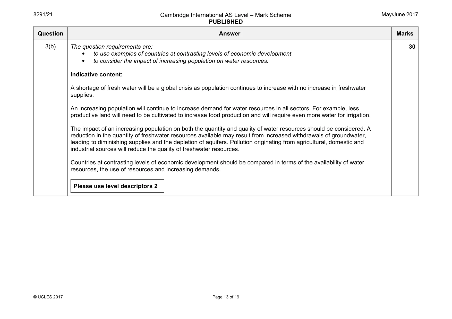 Mark scheme, page 13 of 19