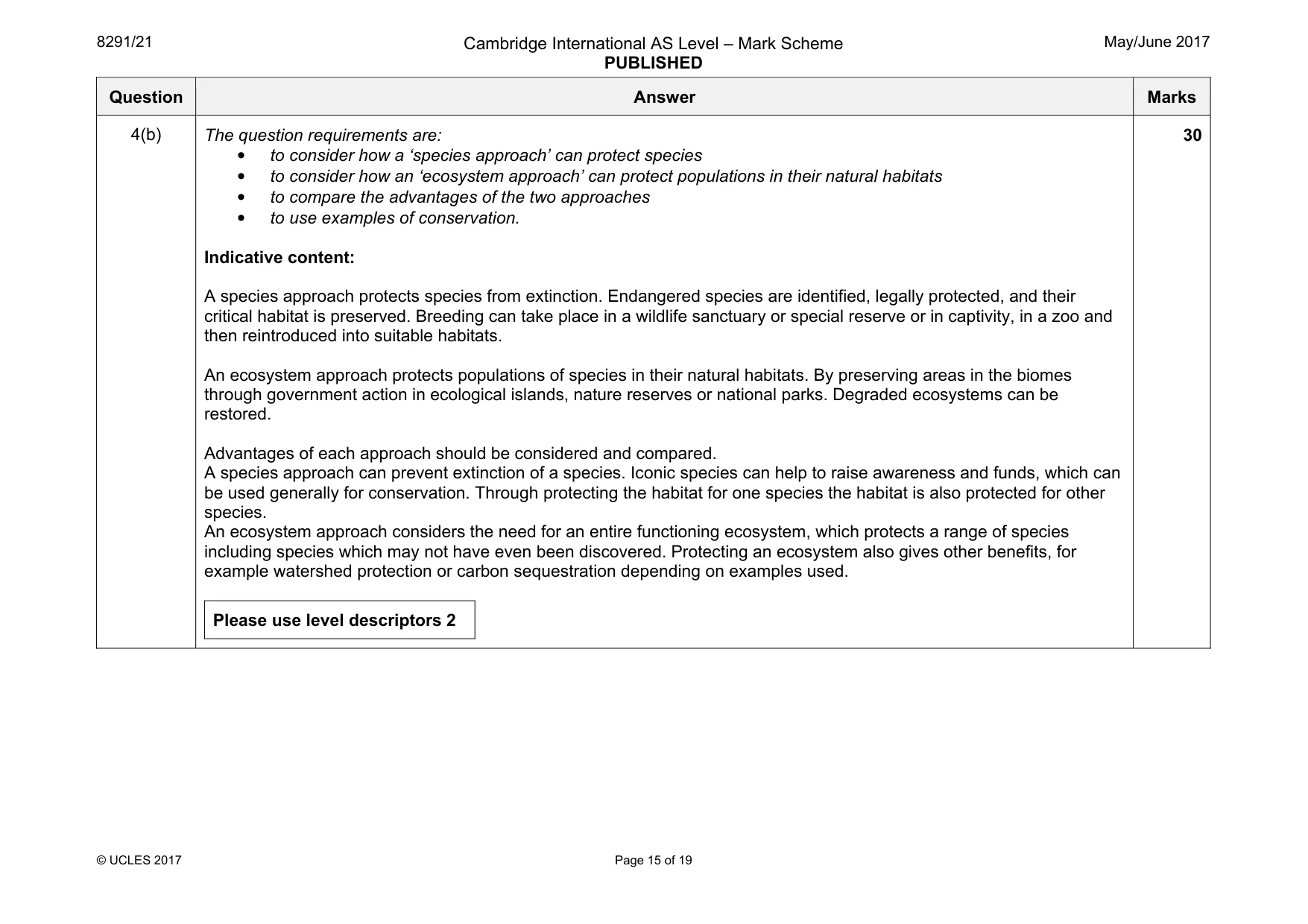 Mark scheme, page 15 of 19