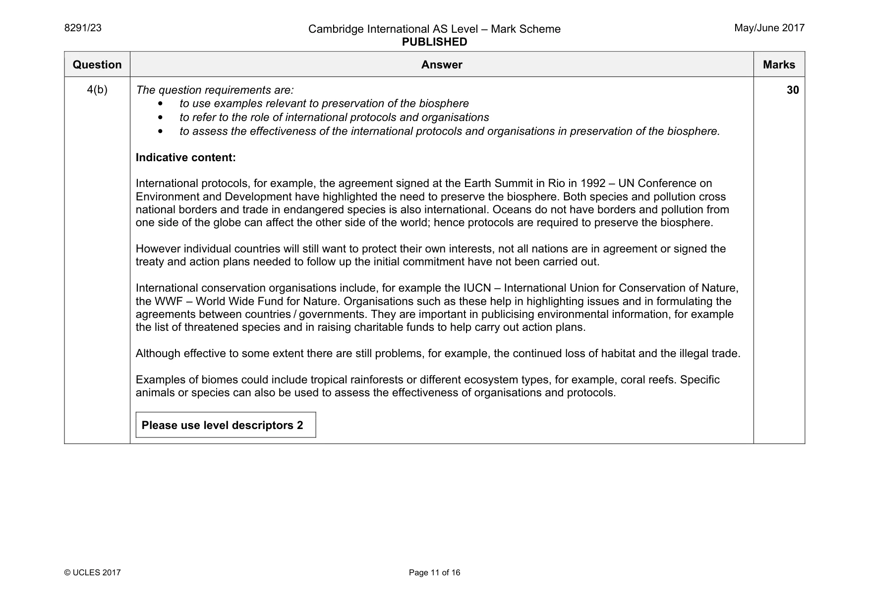 Mark scheme, page 11 of 16