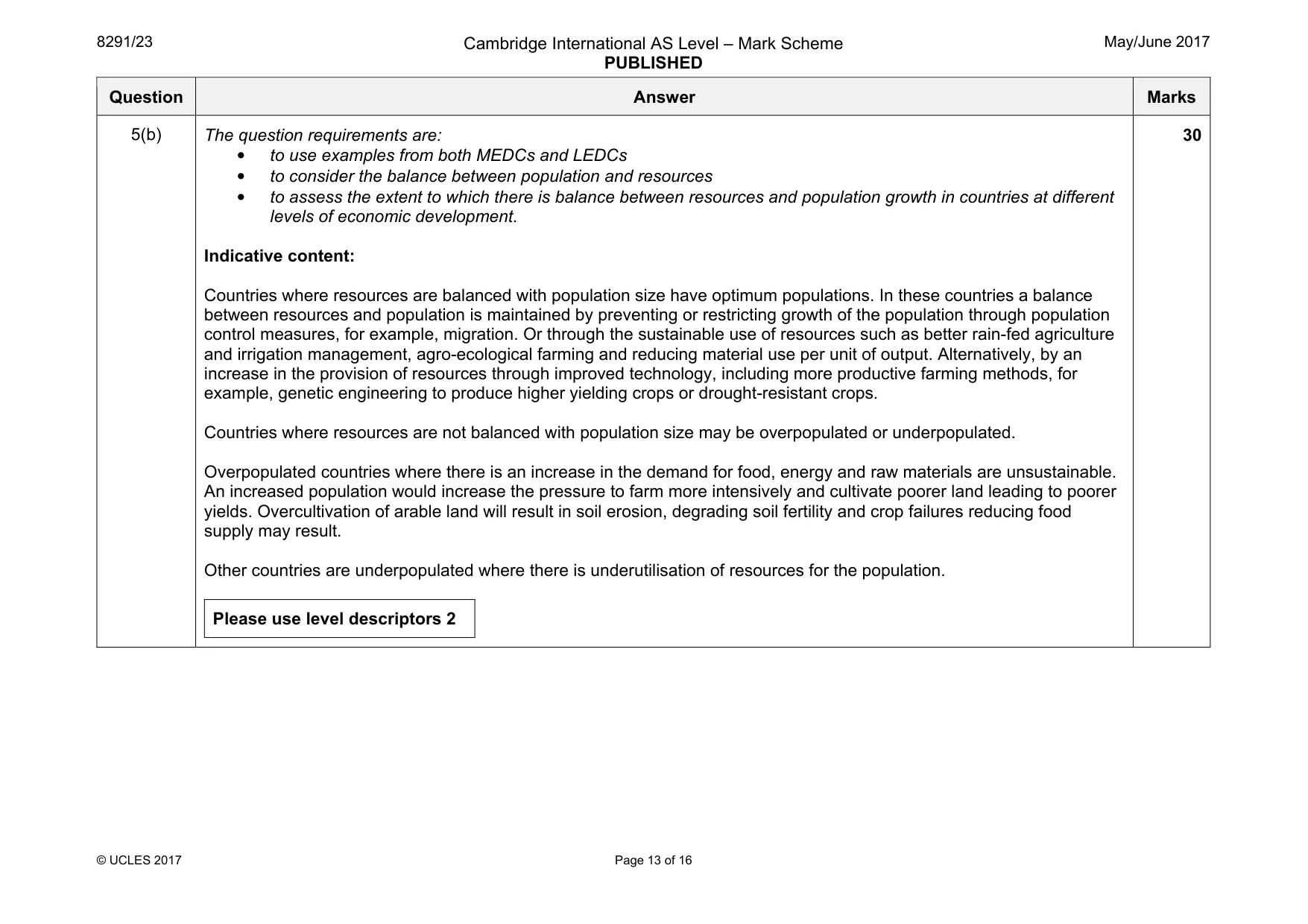 Mark scheme, page 13 of 16