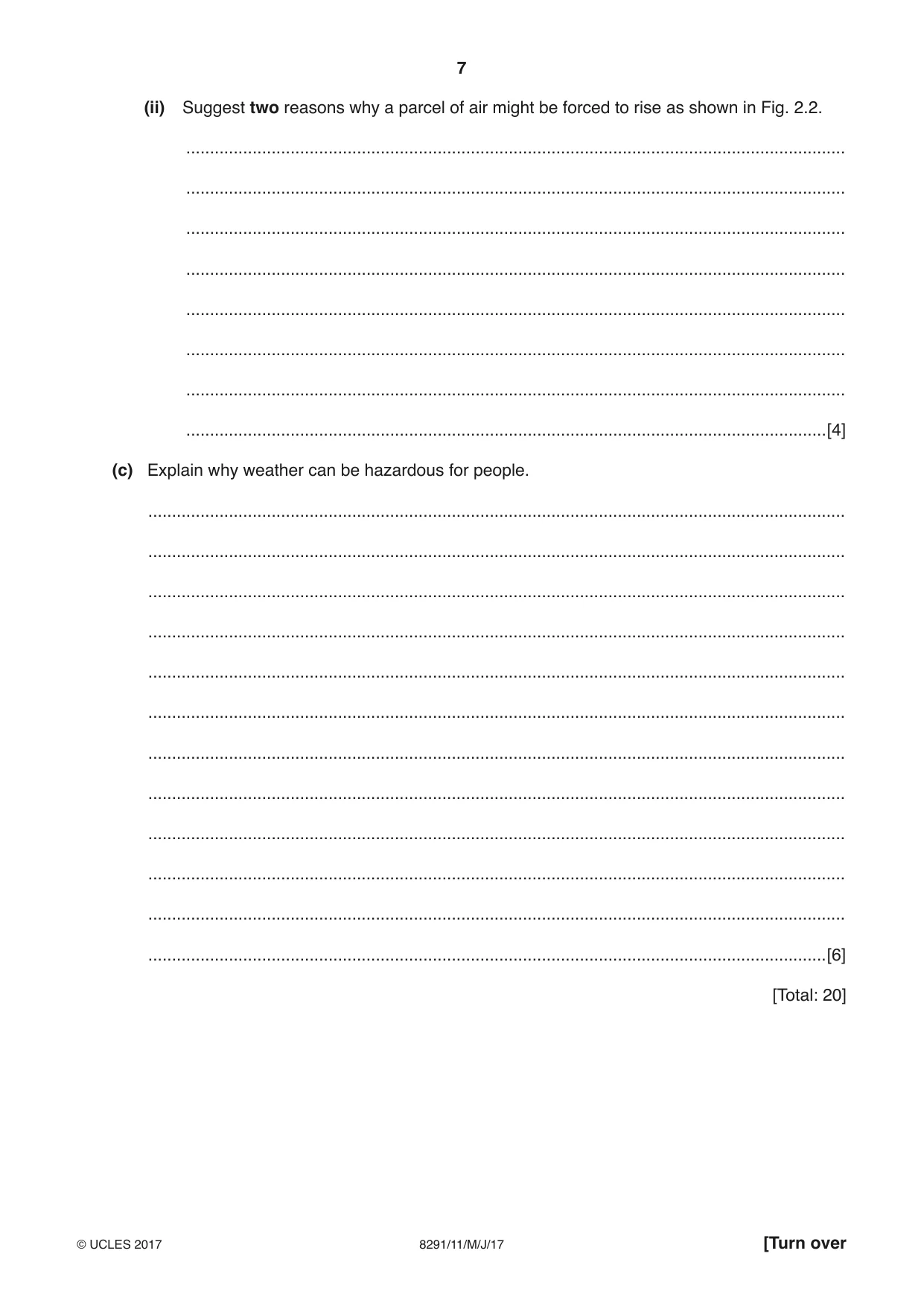 Cambridge A Level Environmental Management (AS only) 8291 2017 May/June Paper 1 · Variant 1 question paper, page 7 of 12