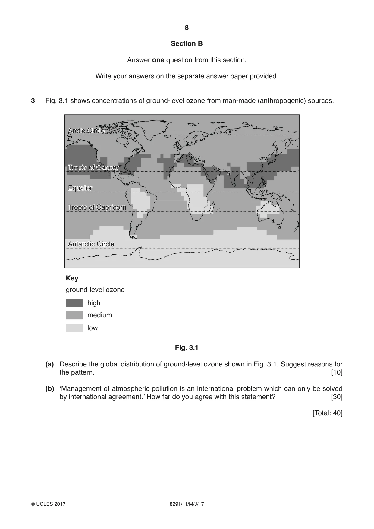 Cambridge A Level Environmental Management (AS only) 8291 2017 May/June Paper 1 · Variant 1 question paper, page 8 of 12