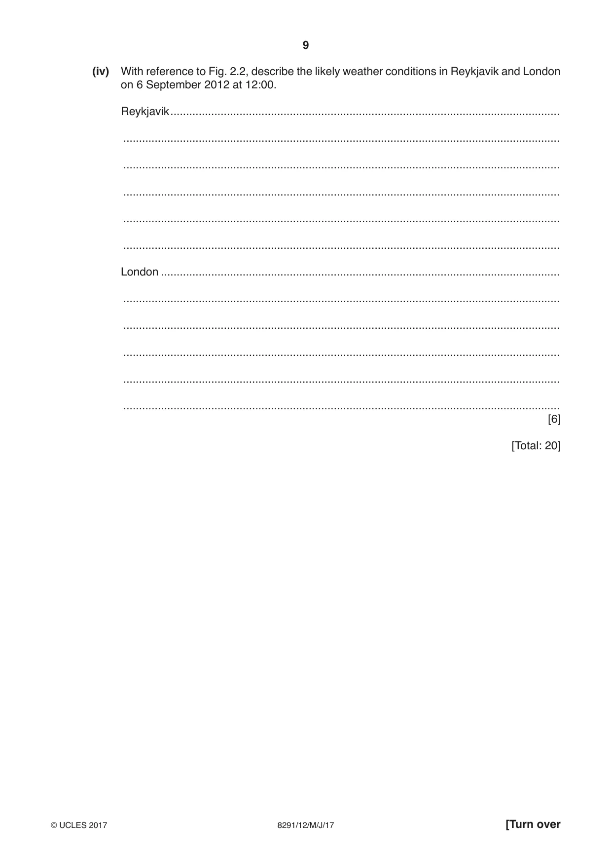 Cambridge A Level Environmental Management (AS only) 8291 2017 May/June Paper 1 · Variant 2 question paper, page 9 of 12