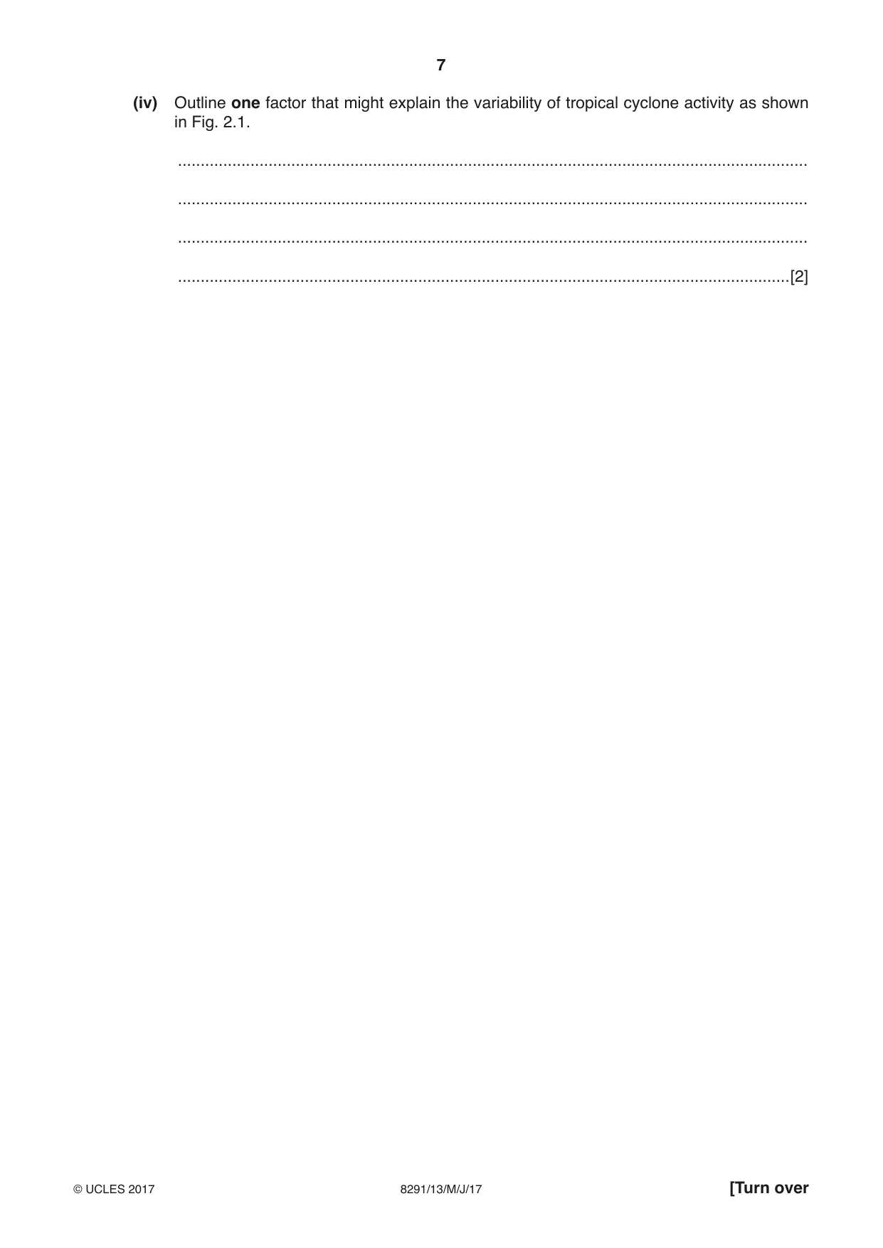 Cambridge A Level Environmental Management (AS only) 8291 2017 May/June Paper 1 · Variant 3 question paper, page 7 of 12