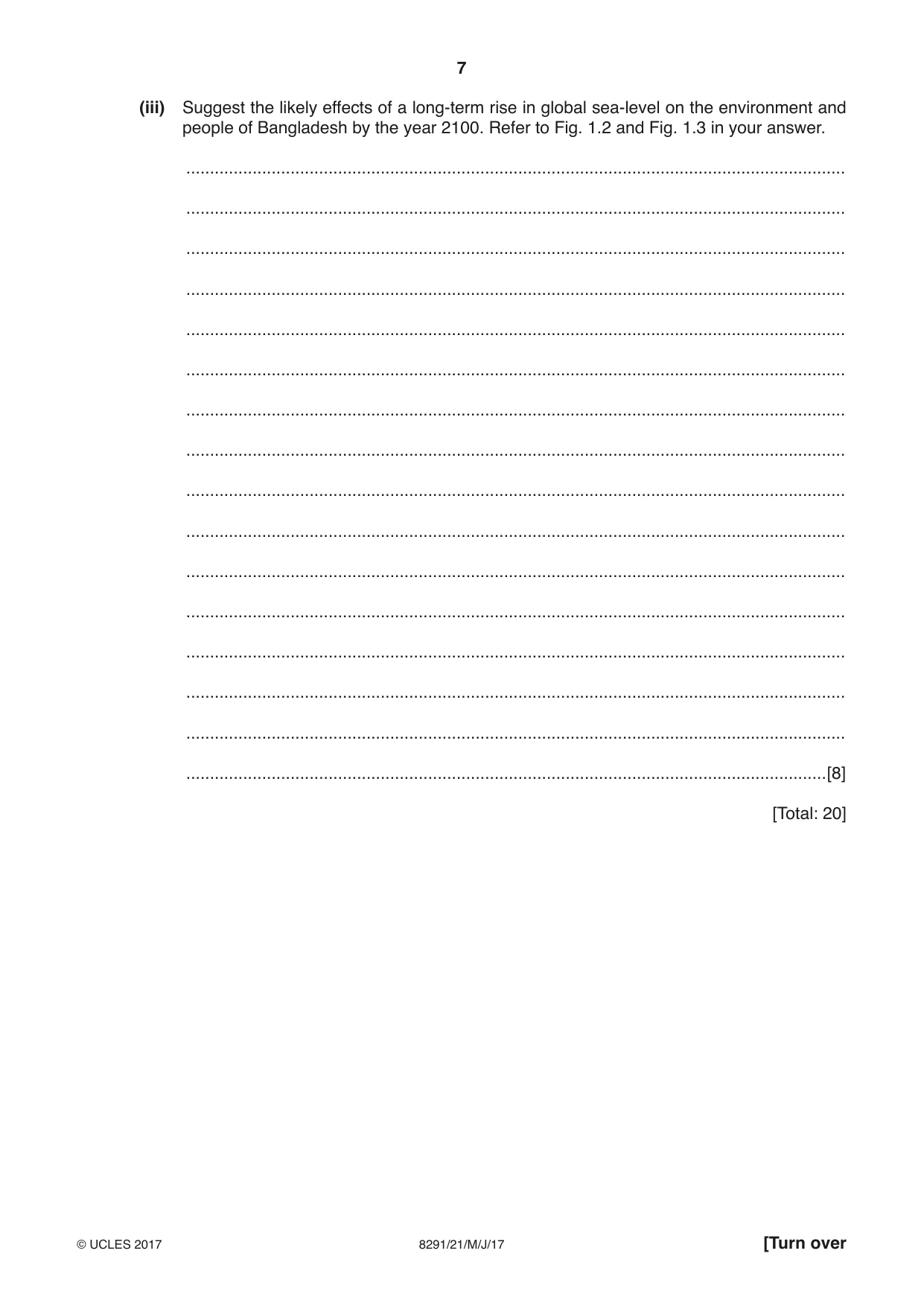Cambridge A Level Environmental Management (AS only) 8291 2017 May/June Paper 2 · Variant 1 question paper, page 7 of 16