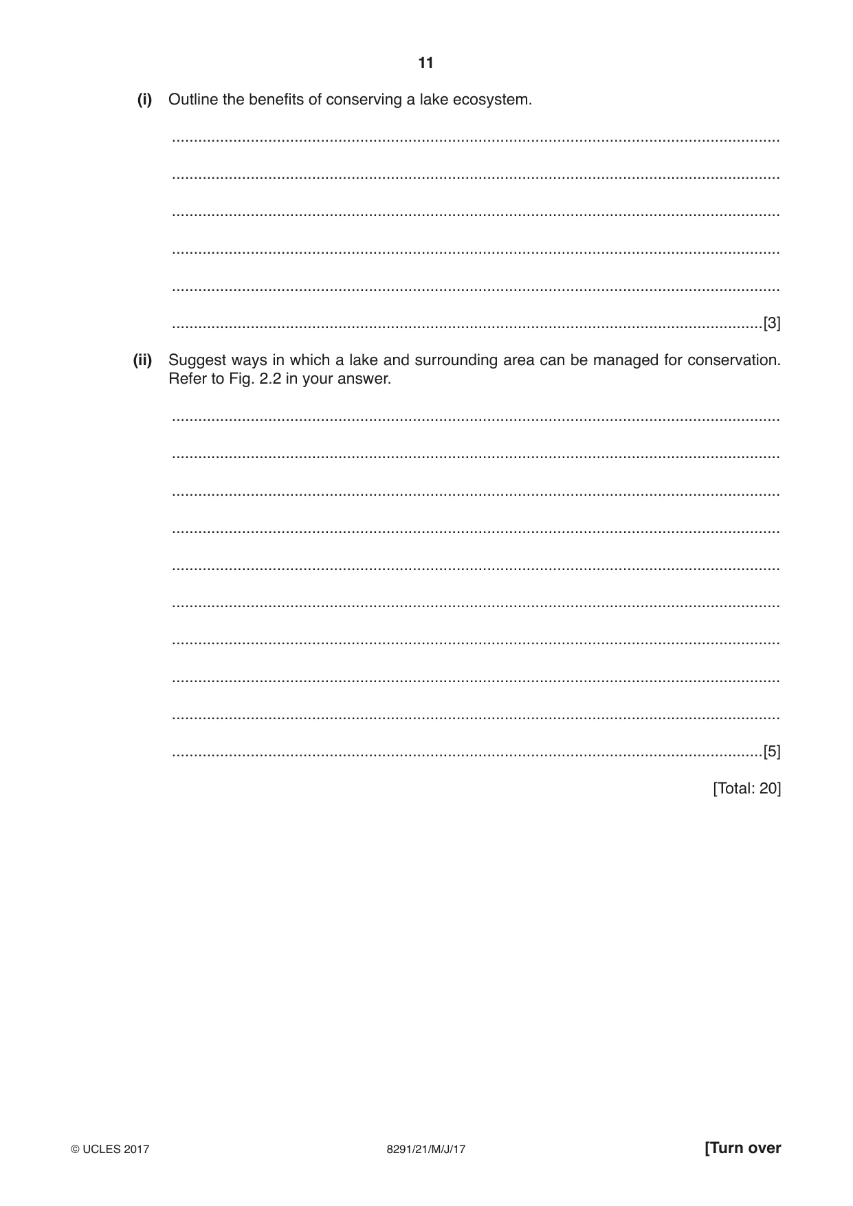 Cambridge A Level Environmental Management (AS only) 8291 2017 May/June Paper 2 · Variant 1 question paper, page 11 of 16