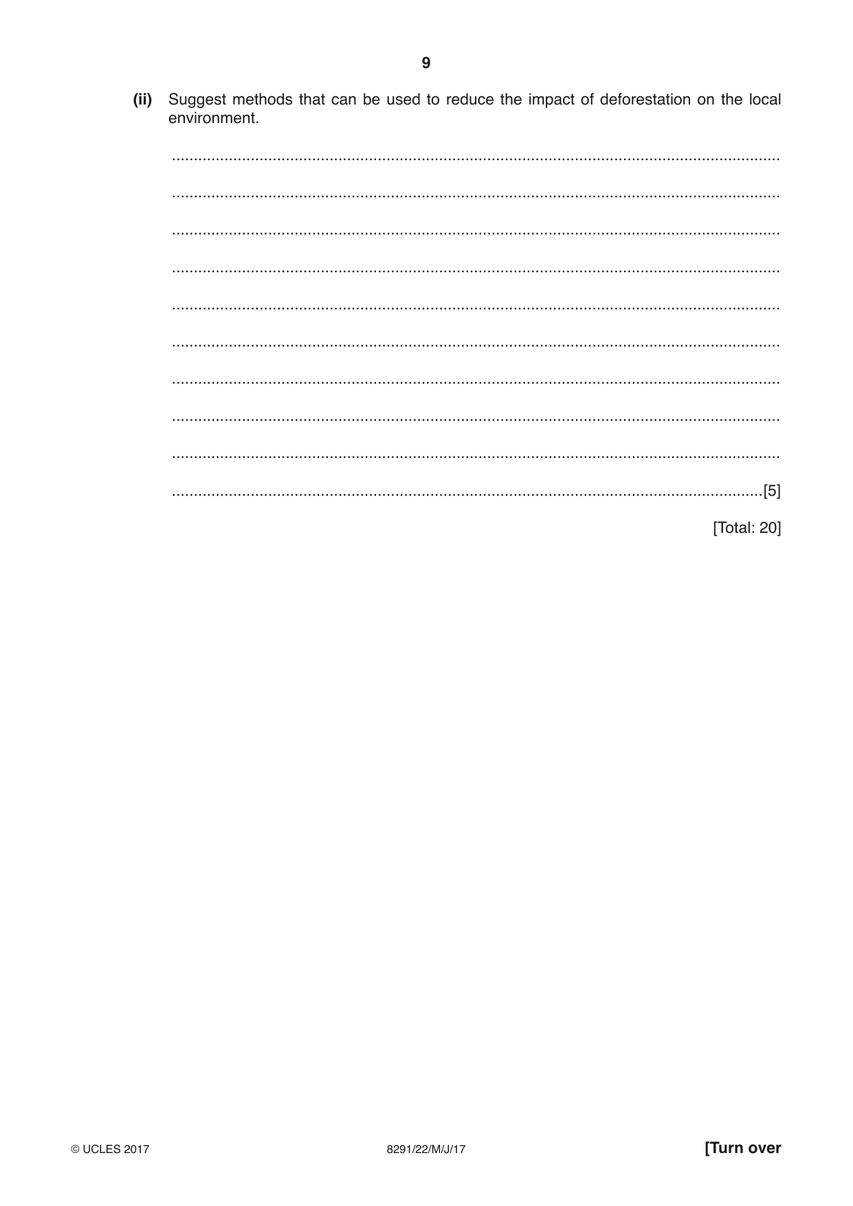 Cambridge A Level Environmental Management (AS only) 8291 2017 May/June Paper 2 · Variant 2 question paper, page 9 of 12