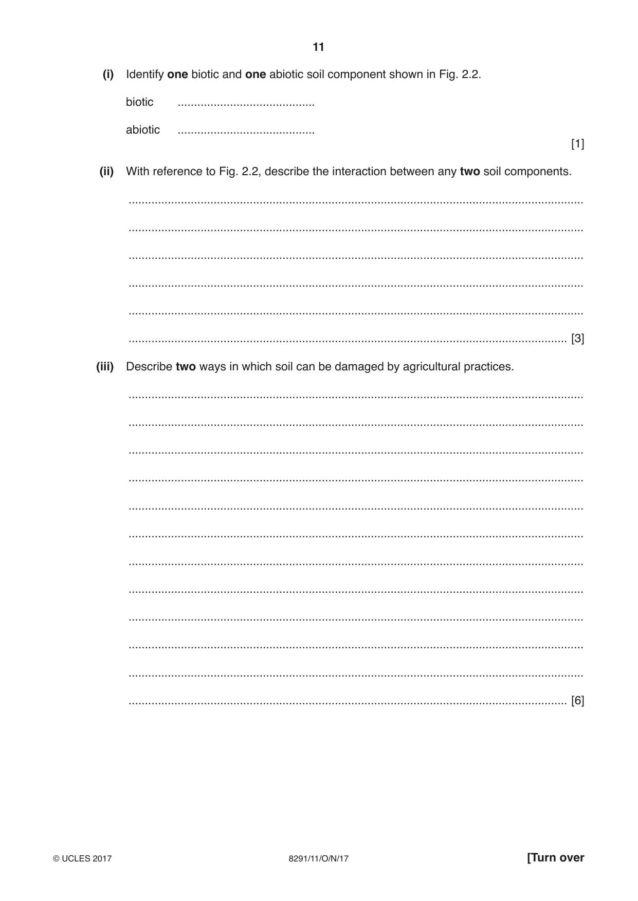 Cambridge A Level Environmental Management (AS only) 8291 2017 Oct/Nov Paper 1 · Variant 1 question paper, page 11 of 16