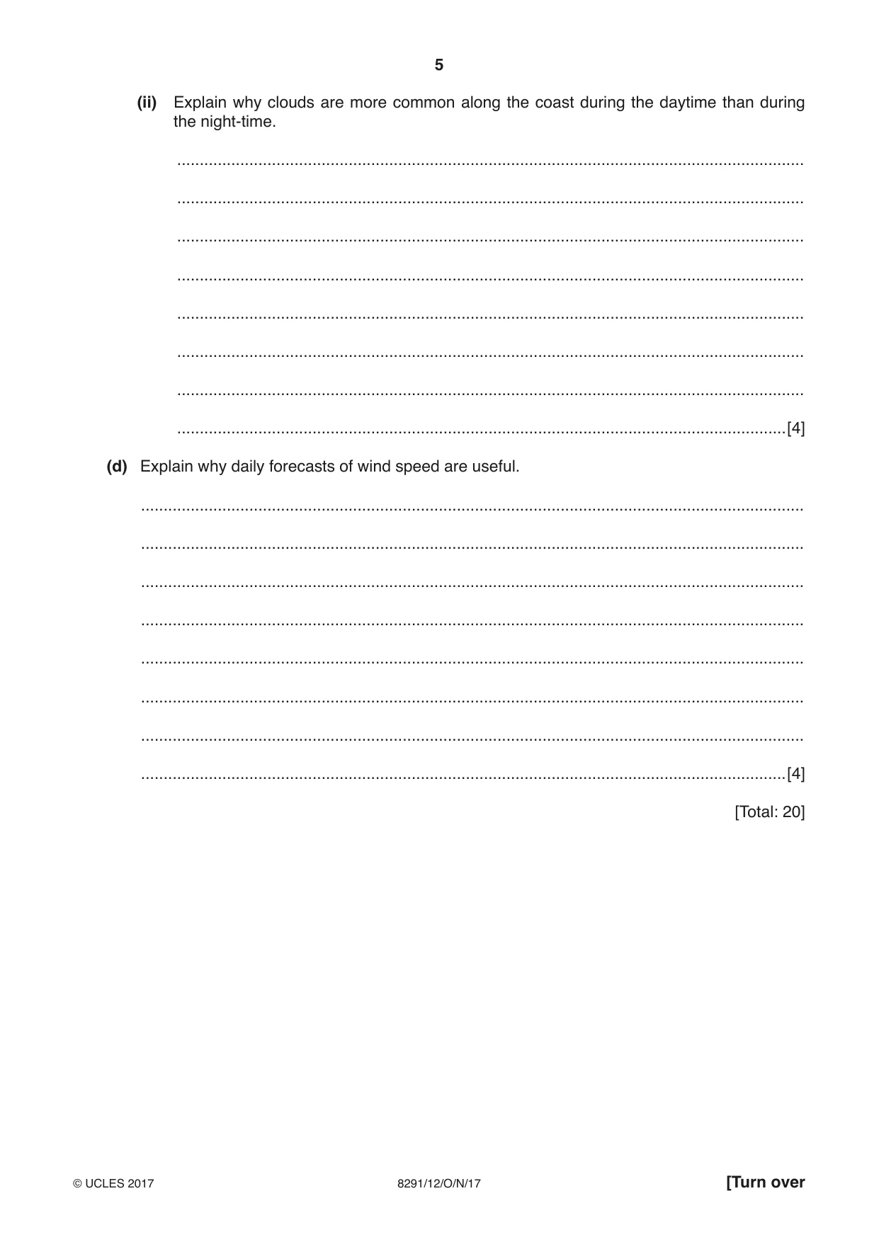 Cambridge A Level Environmental Management (AS only) 8291 2017 Oct/Nov Paper 1 · Variant 2 question paper, page 5 of 12