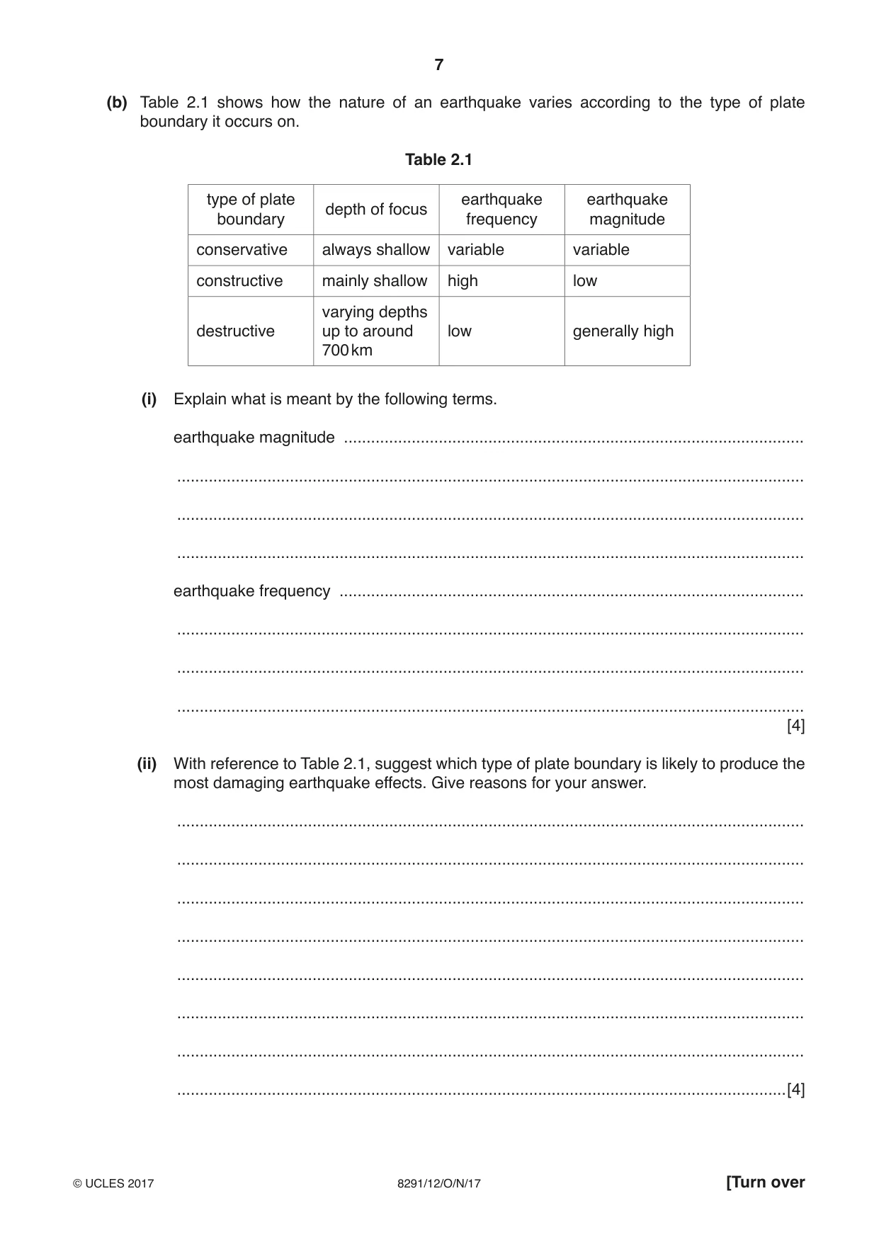 Cambridge A Level Environmental Management (AS only) 8291 2017 Oct/Nov Paper 1 · Variant 2 question paper, page 7 of 12