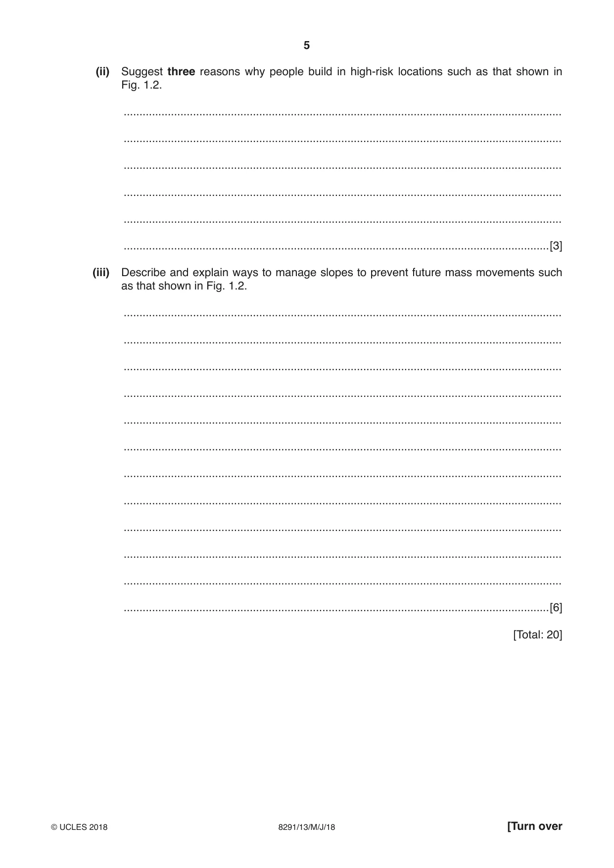 Cambridge A Level Environmental Management (AS only) 8291 2018 May/June Paper 1 · Variant 3 question paper, page 5 of 12