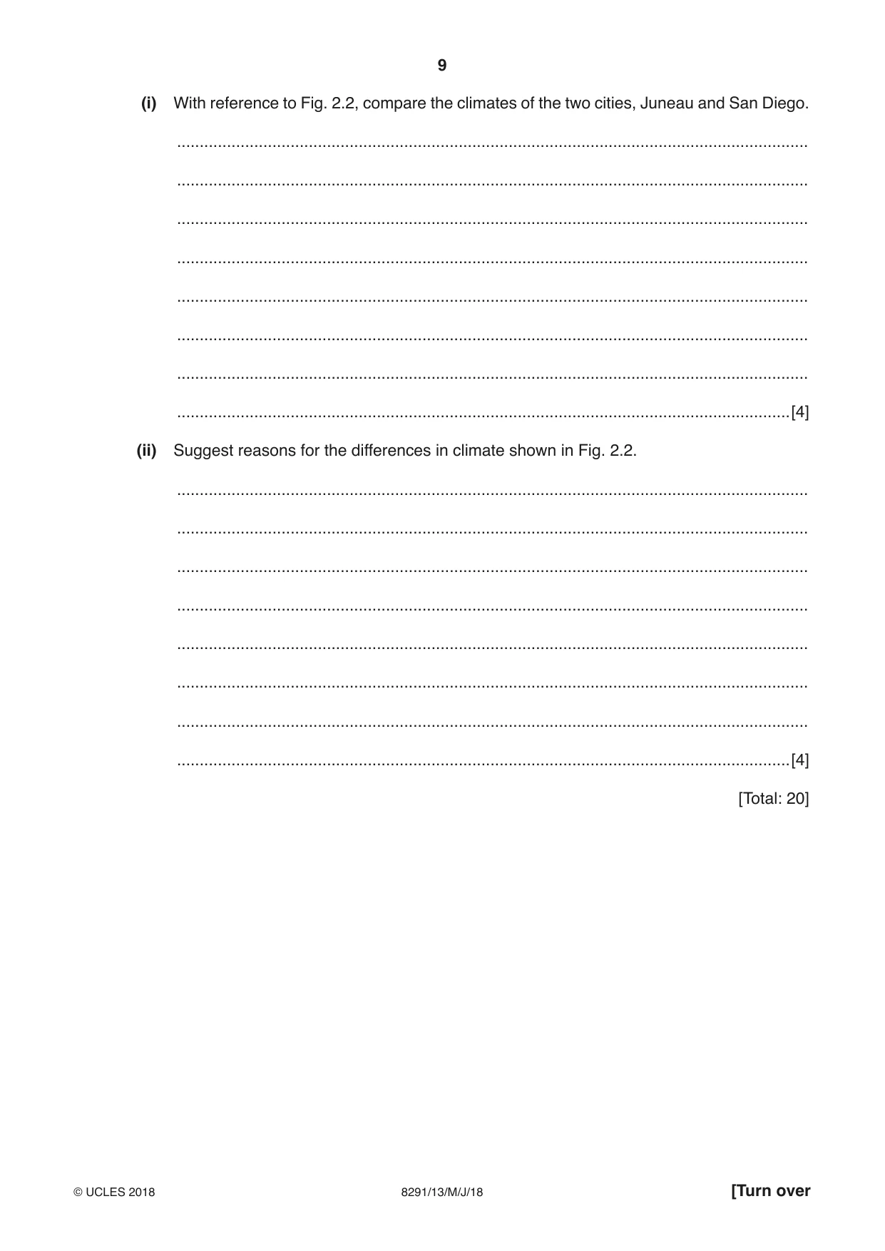 Cambridge A Level Environmental Management (AS only) 8291 2018 May/June Paper 1 · Variant 3 question paper, page 9 of 12