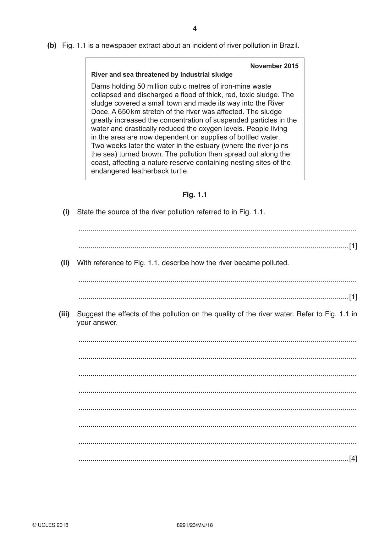 Cambridge A Level Environmental Management (AS only) 8291 2018 May/June Paper 2 · Variant 3 question paper, page 4 of 16