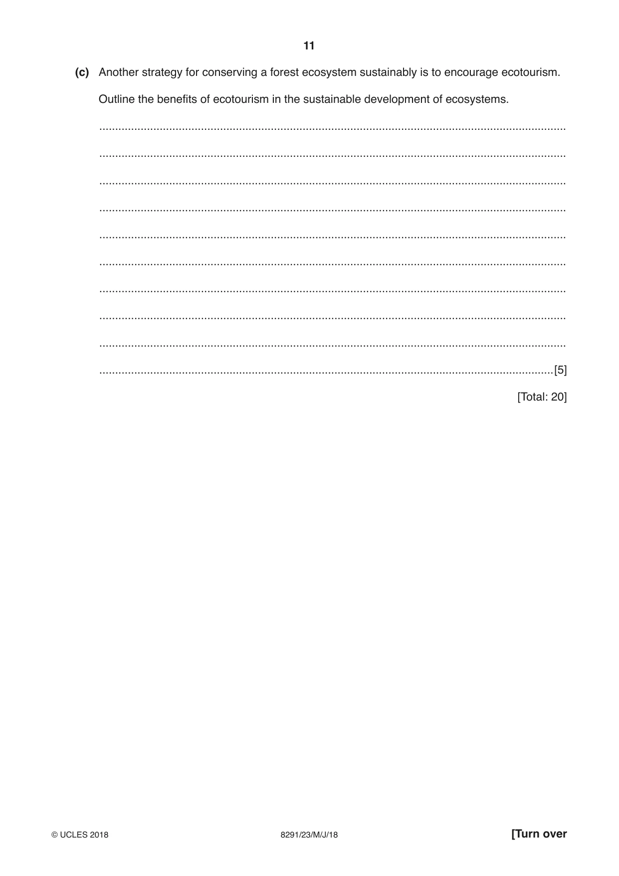 Cambridge A Level Environmental Management (AS only) 8291 2018 May/June Paper 2 · Variant 3 question paper, page 11 of 16