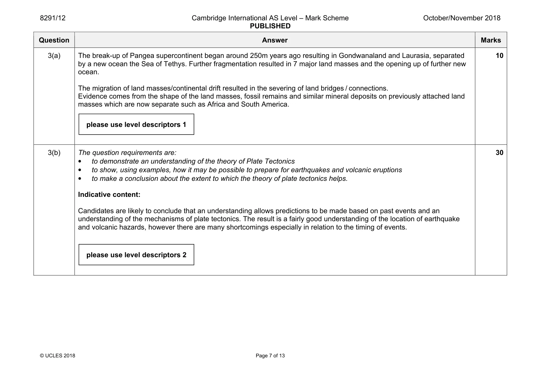 Mark scheme, page 7 of 13