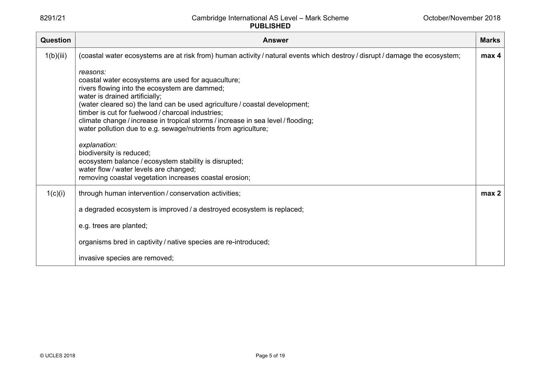 Mark scheme, page 5 of 19
