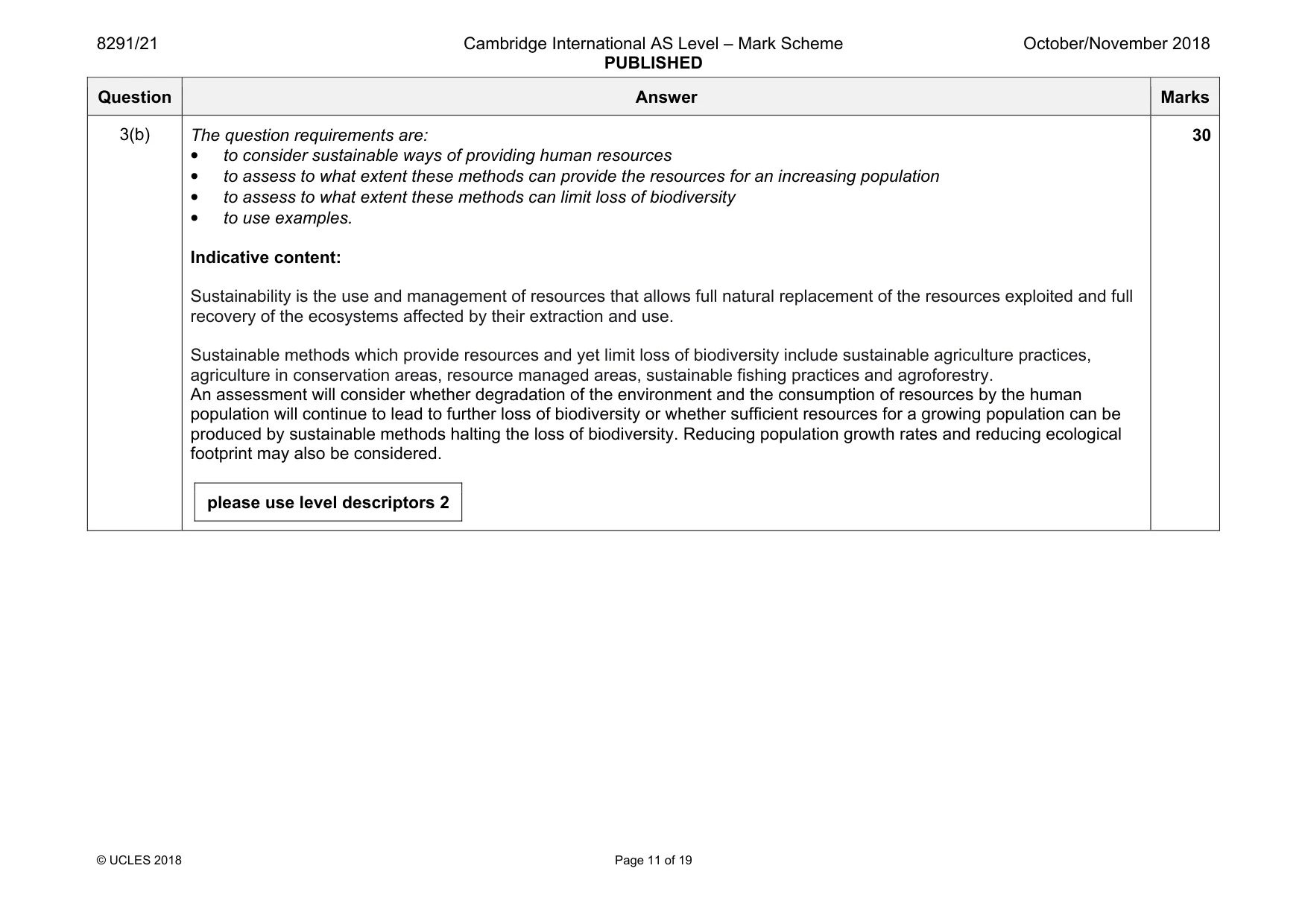 Mark scheme, page 11 of 19