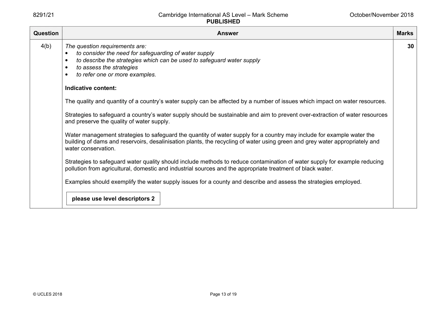 Mark scheme, page 13 of 19