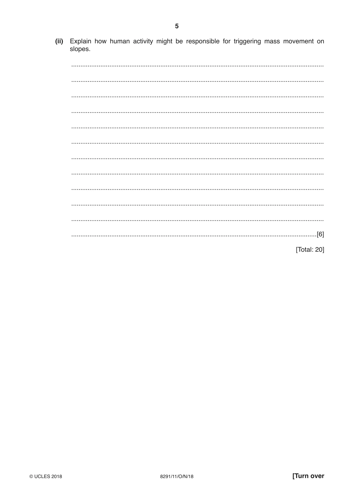 Cambridge A Level Environmental Management (AS only) 8291 2018 Oct/Nov Paper 1 · Variant 1 question paper, page 5 of 12