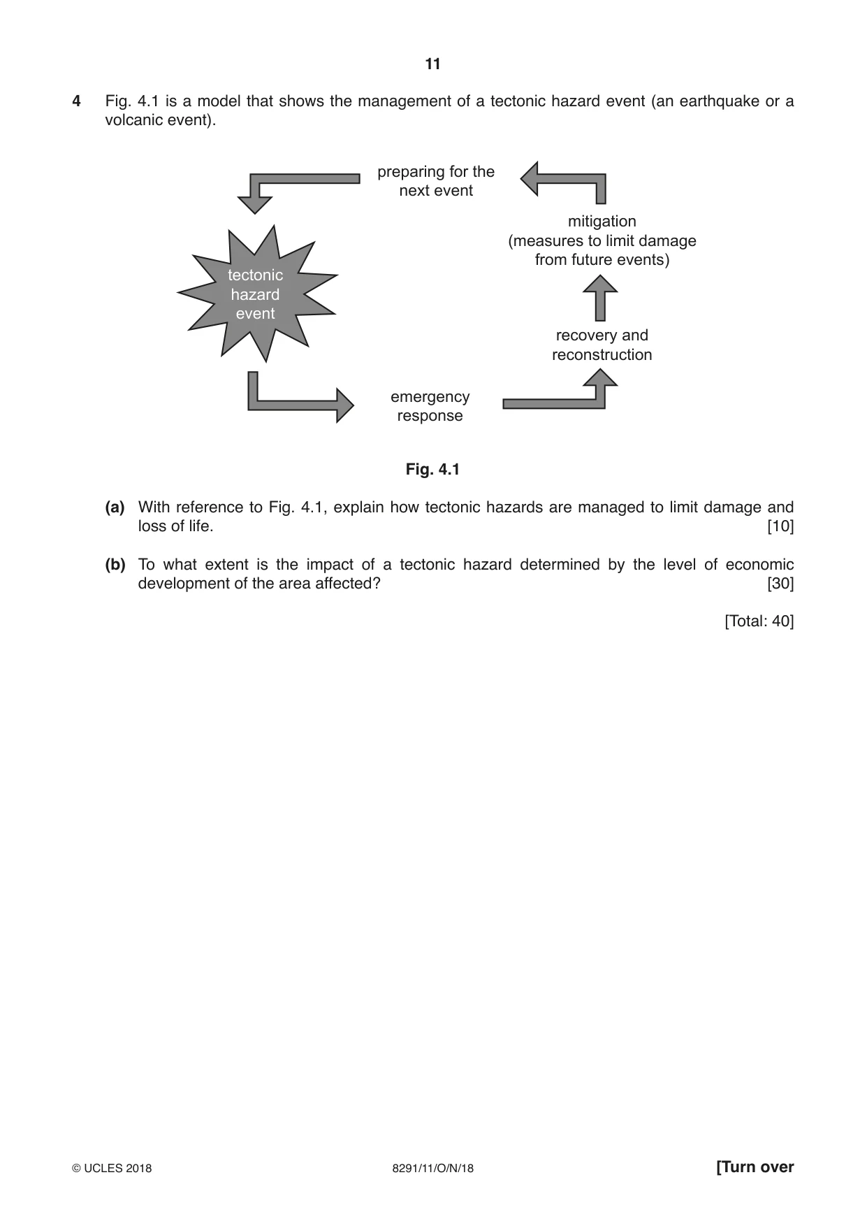 Cambridge A Level Environmental Management (AS only) 8291 2018 Oct/Nov Paper 1 · Variant 1 question paper, page 11 of 12
