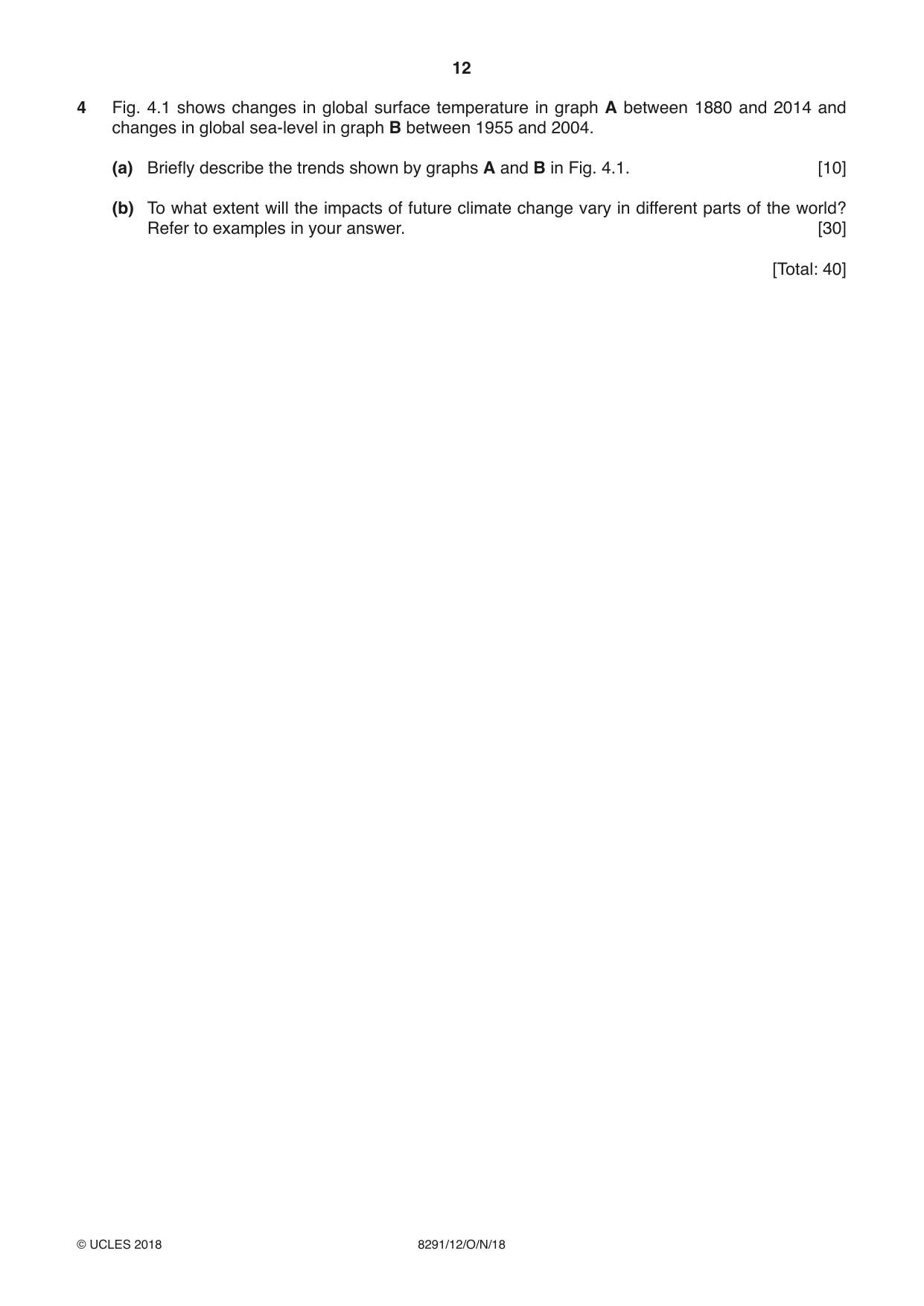 Cambridge A Level Environmental Management (AS only) 8291 2018 Oct/Nov Paper 1 · Variant 2 question paper, page 12 of 16