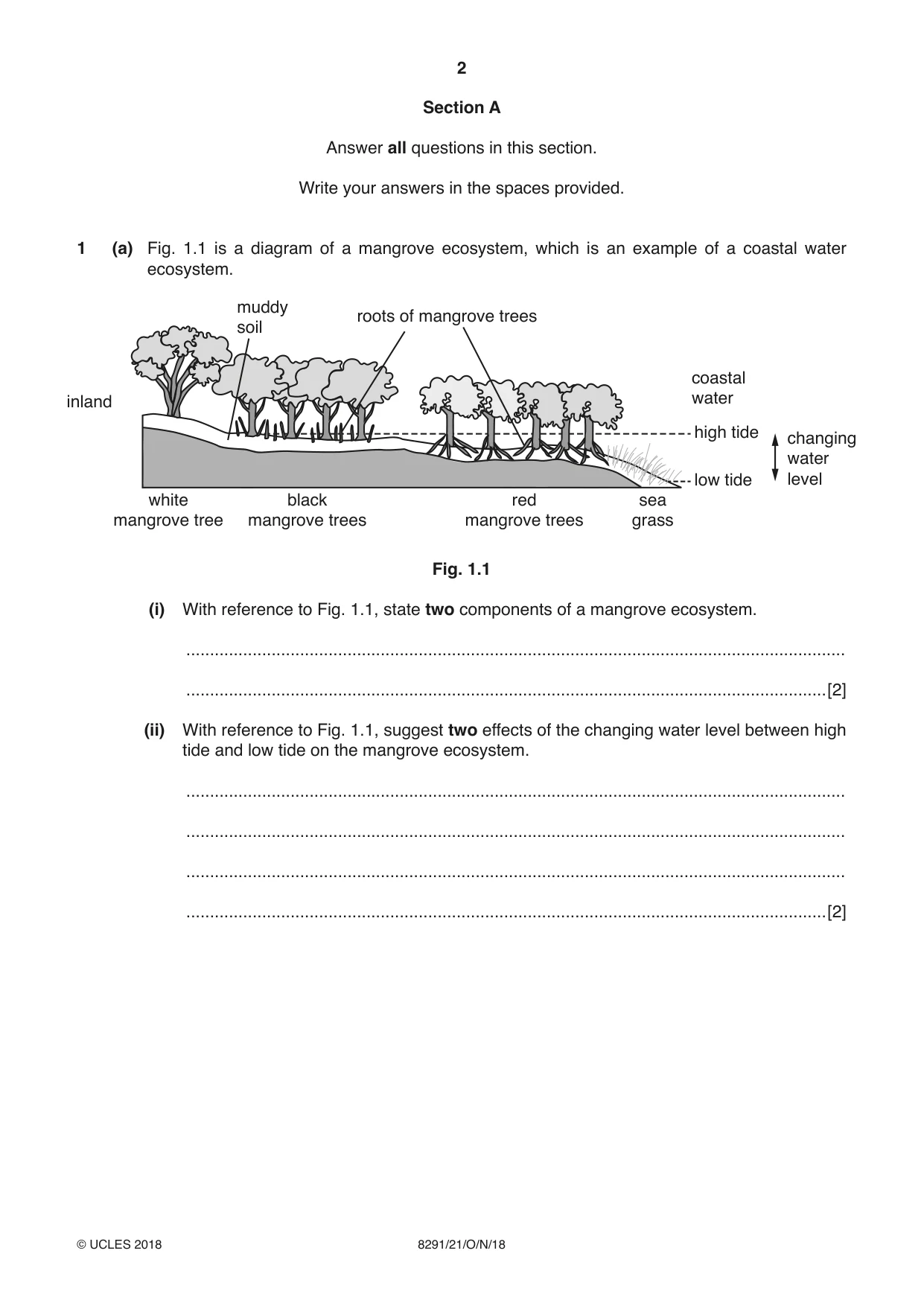 Cambridge A Level Environmental Management (AS only) 8291 2018 Oct/Nov Paper 2 · Variant 1 question paper, page 2 of 16